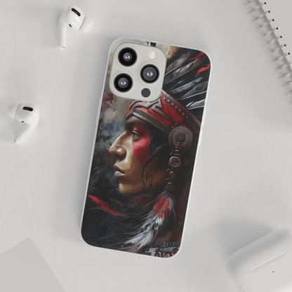 Aztec Silent Warrior – Flexi Phone Case (iPhone & Samsung • Clear TPU • Made in USA • Personalized Option)