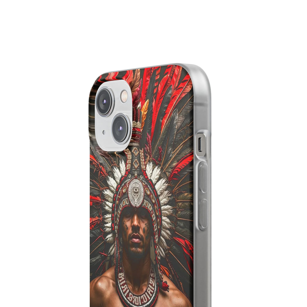 Aztec Warrior Eagle – Flexi Phone Case (iPhone & Samsung • Clear TPU • Made in USA • Personalized Option)