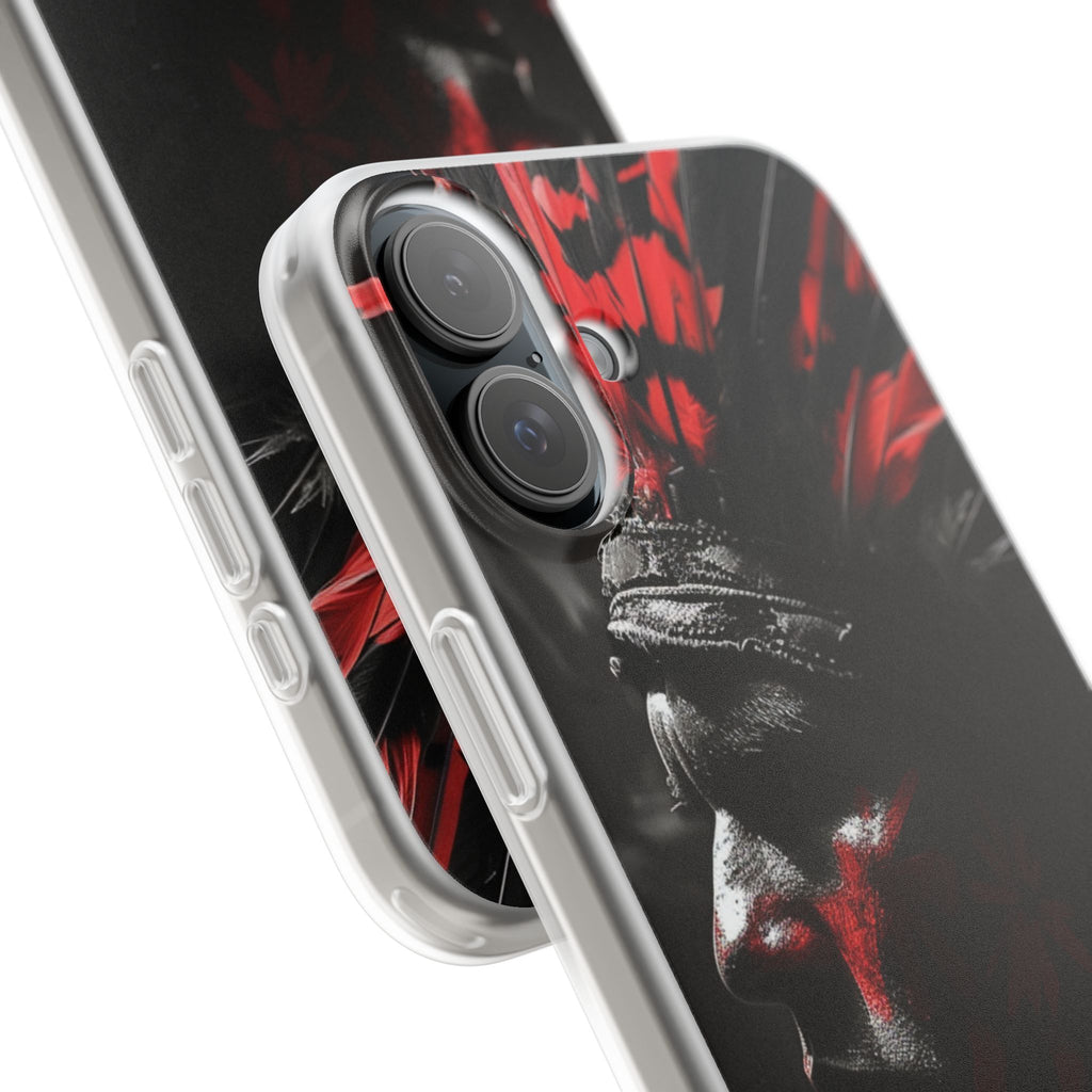 Aztec Jaguar Warrior – Flexi Phone Case (iPhone & Samsung • Clear TPU • Made in USA • Personalized Option)