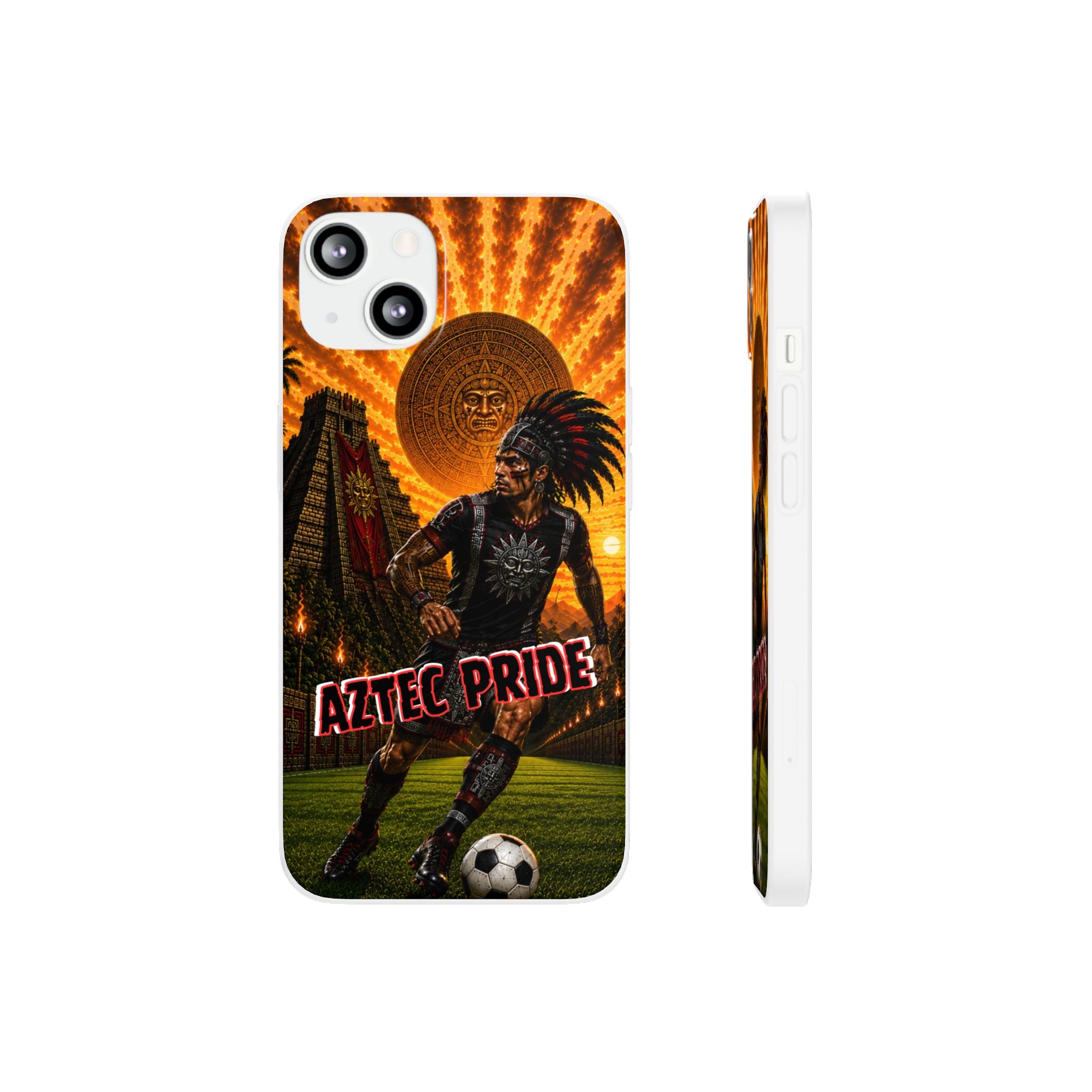 Aztec Soccer Male Warrior – Flexi Phone Case (iPhone & Samsung • Clear TPU • Made & Shipped in the USA • 🚚 FREE USA Shipping • Personalized Option)