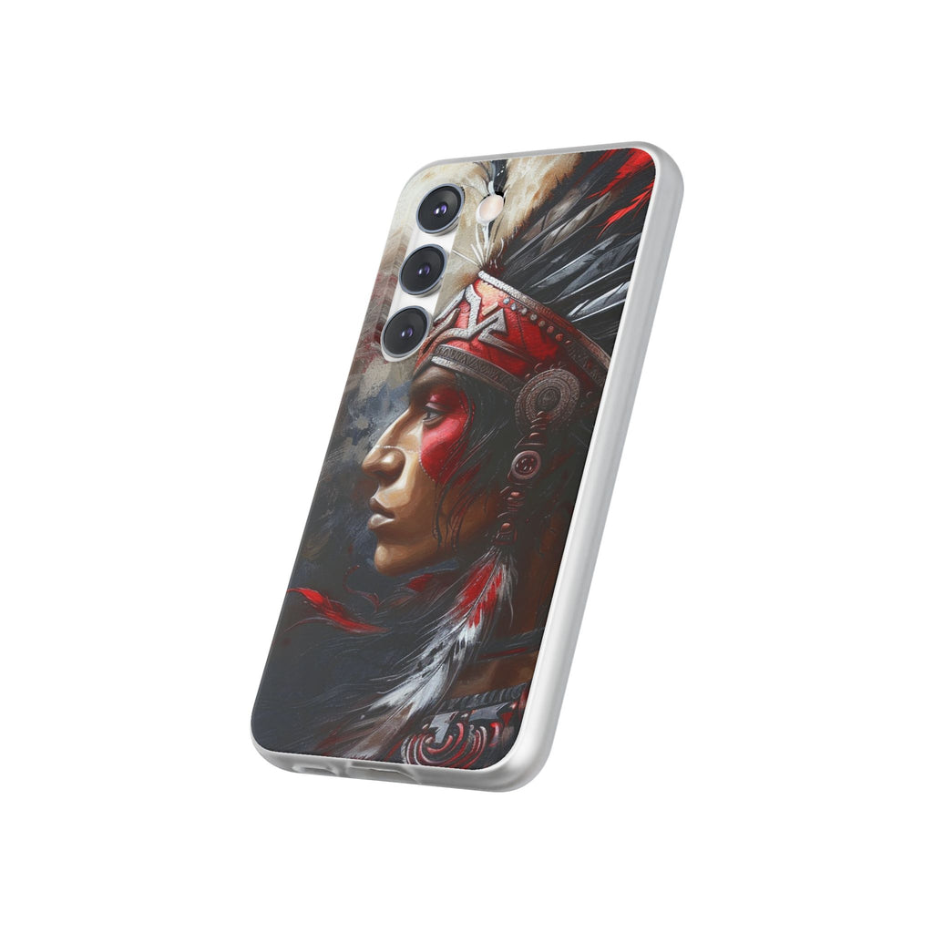 Aztec Silent Warrior – Flexi Phone Case (iPhone & Samsung • Clear TPU • Made in USA • Personalized Option)