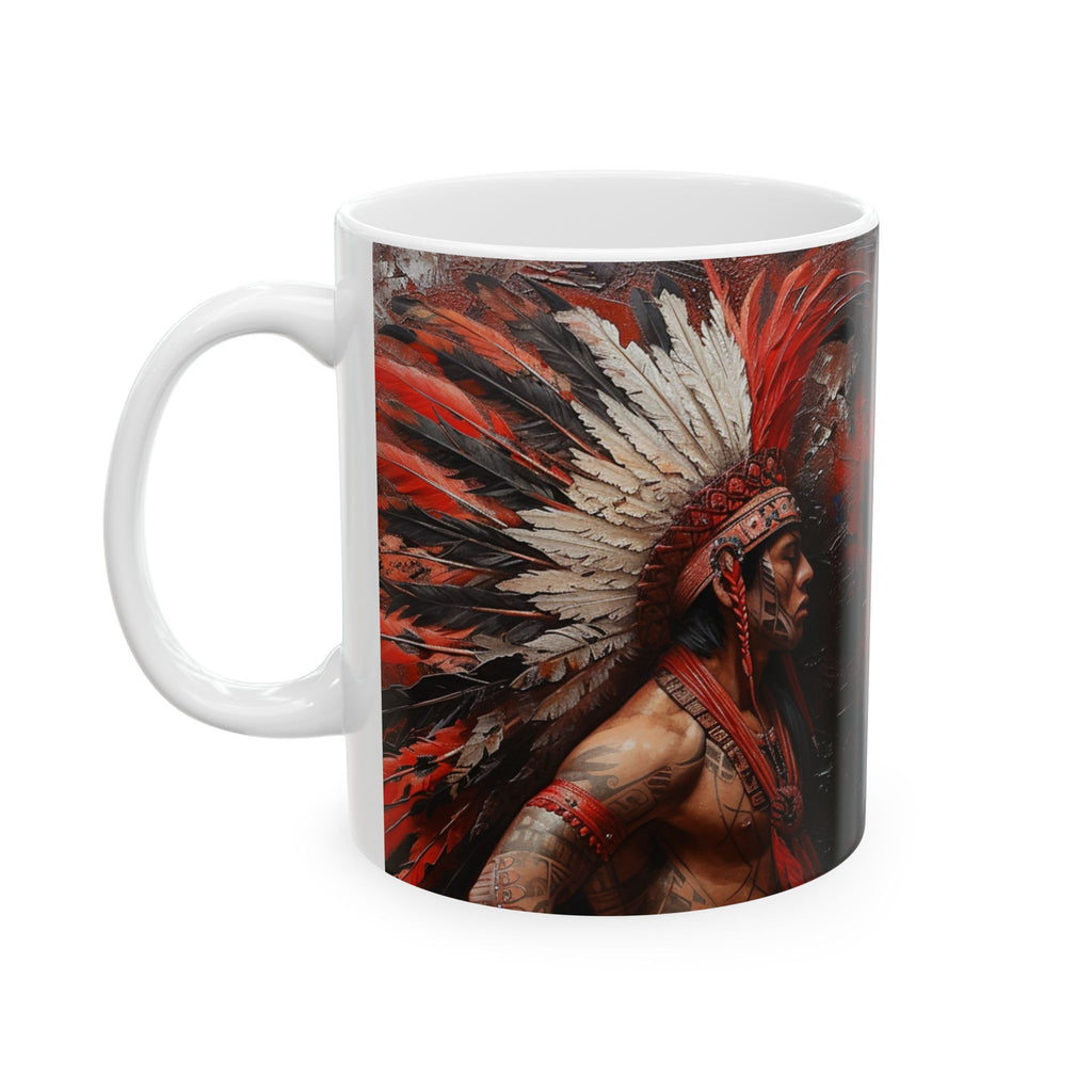 Aztec Noble Warrior – Ceramic Mug (11oz, 15oz • Dishwasher & Microwave Safe • Made in USA • Personalized Option)