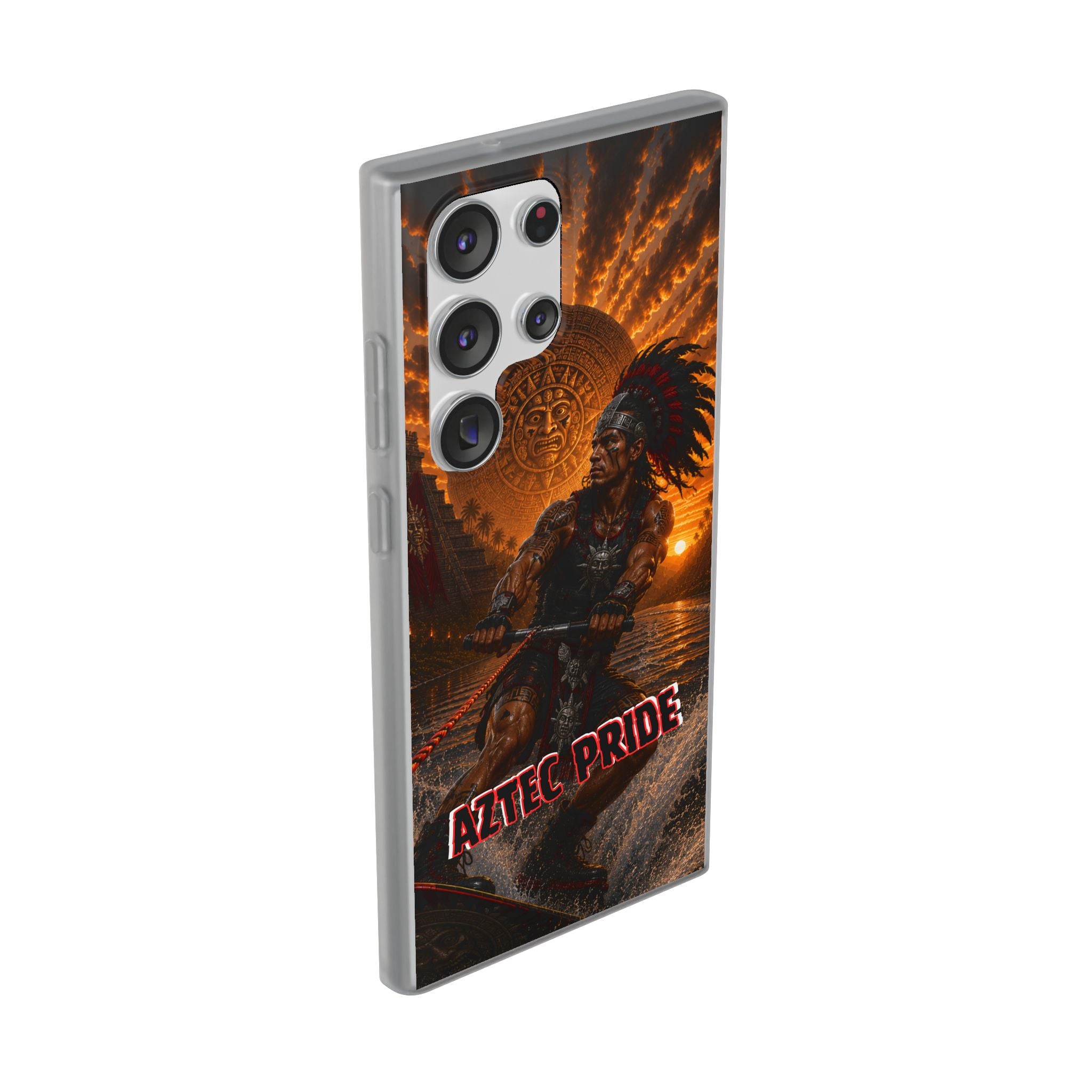 Aztec Wakeboard Male Warrior – Flexi Phone Case (iPhone & Samsung • Clear TPU • Made & Shipped in the USA • 🚚 FREE USA Shipping • Personalized Option)