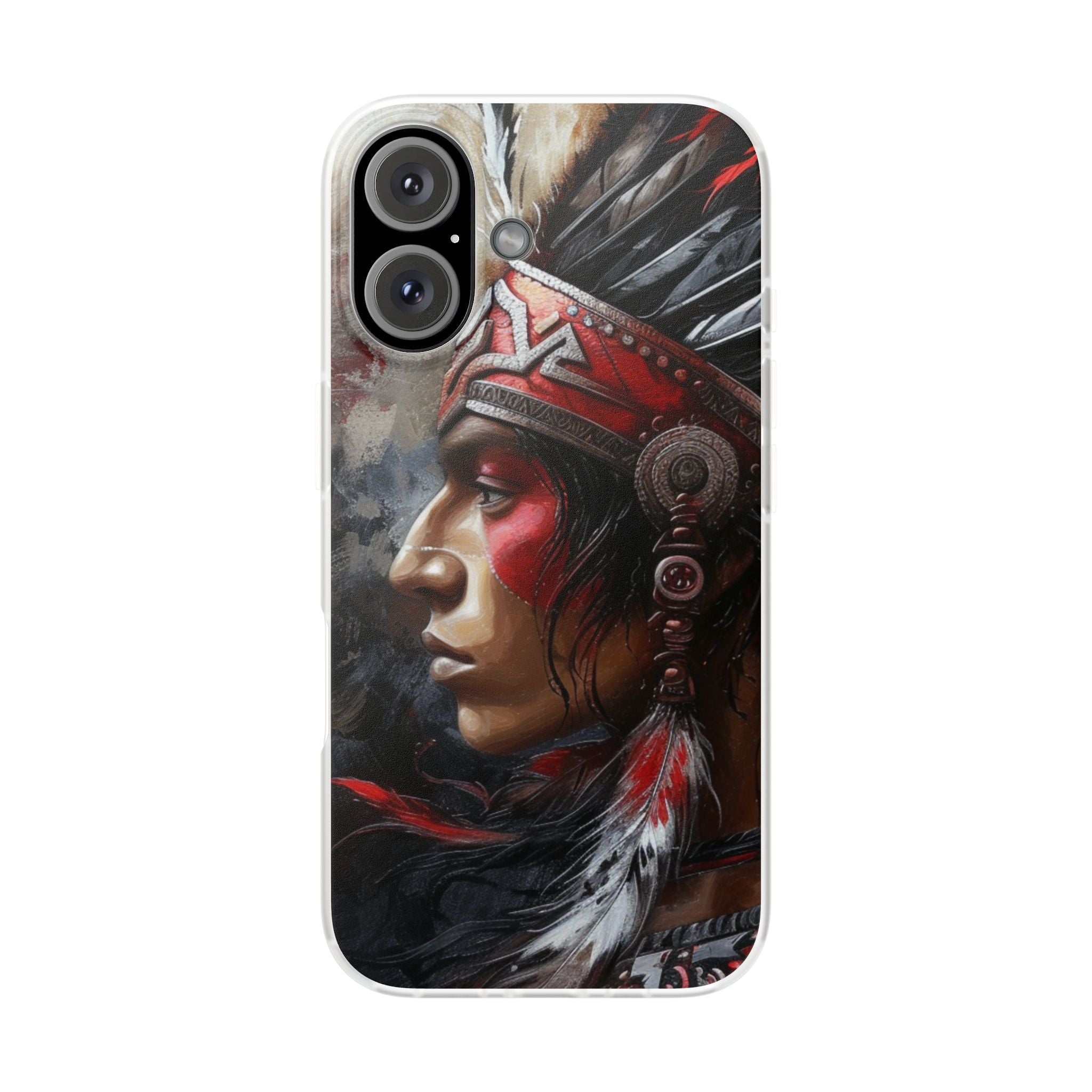 Aztec Silent Warrior – Flexi Phone Case (iPhone & Samsung • Clear TPU • Made in USA • Personalized Option)