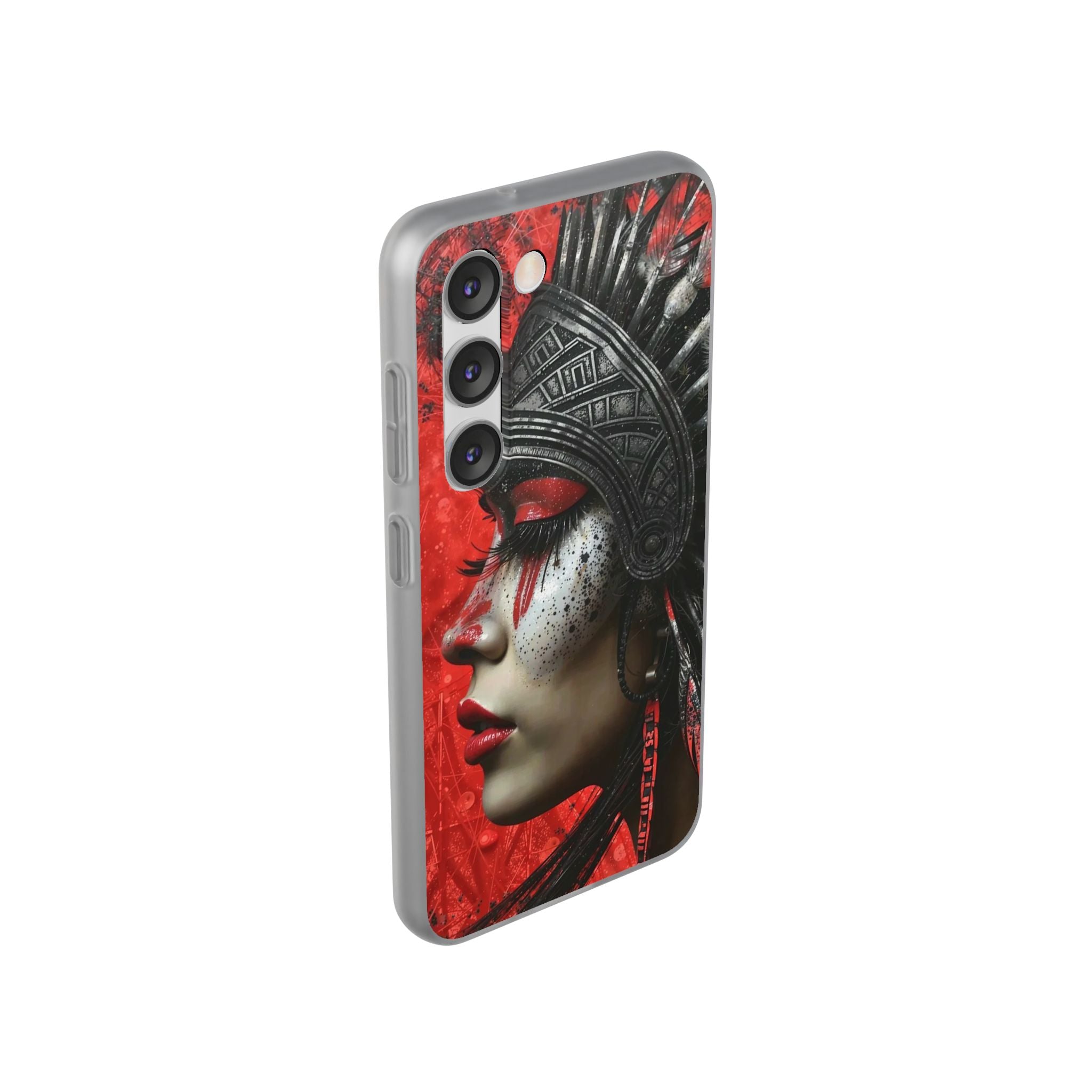 Aztec Fearless Goddess – Flexi Phone Case (iPhone & Samsung • Clear TPU • Made in USA • Personalized Option)