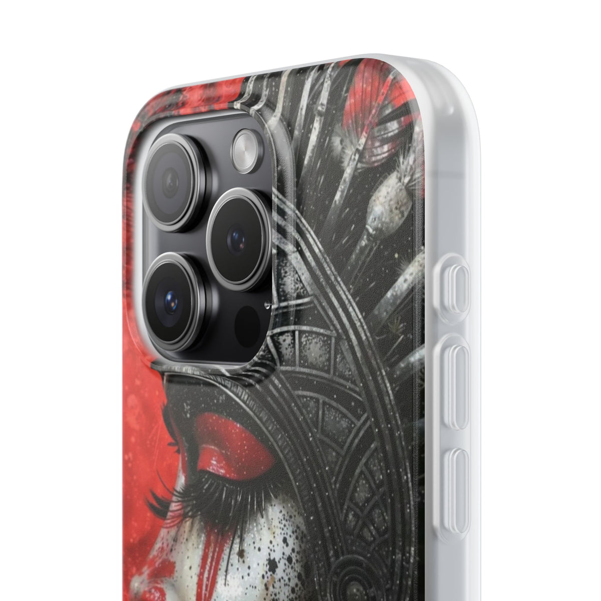 Aztec Fearless Goddess – Flexi Phone Case (iPhone & Samsung • Clear TPU • Made in USA • Personalized Option)