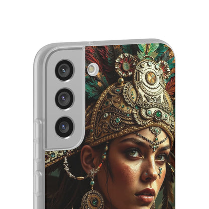Aztec Warrior Goddess – Flexi Phone Case (iPhone & Samsung • Clear TPU • Made in USA • Personalized Option)