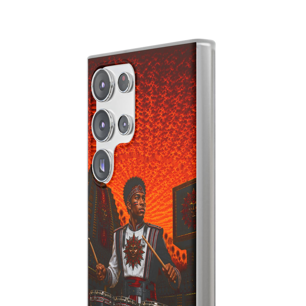 Aztec Band Warrior – Flexi Phone Case (iPhone & Samsung • Clear TPU • Made & Shipped in the USA • 🚚 FREE USA Shipping • Personalized Option)