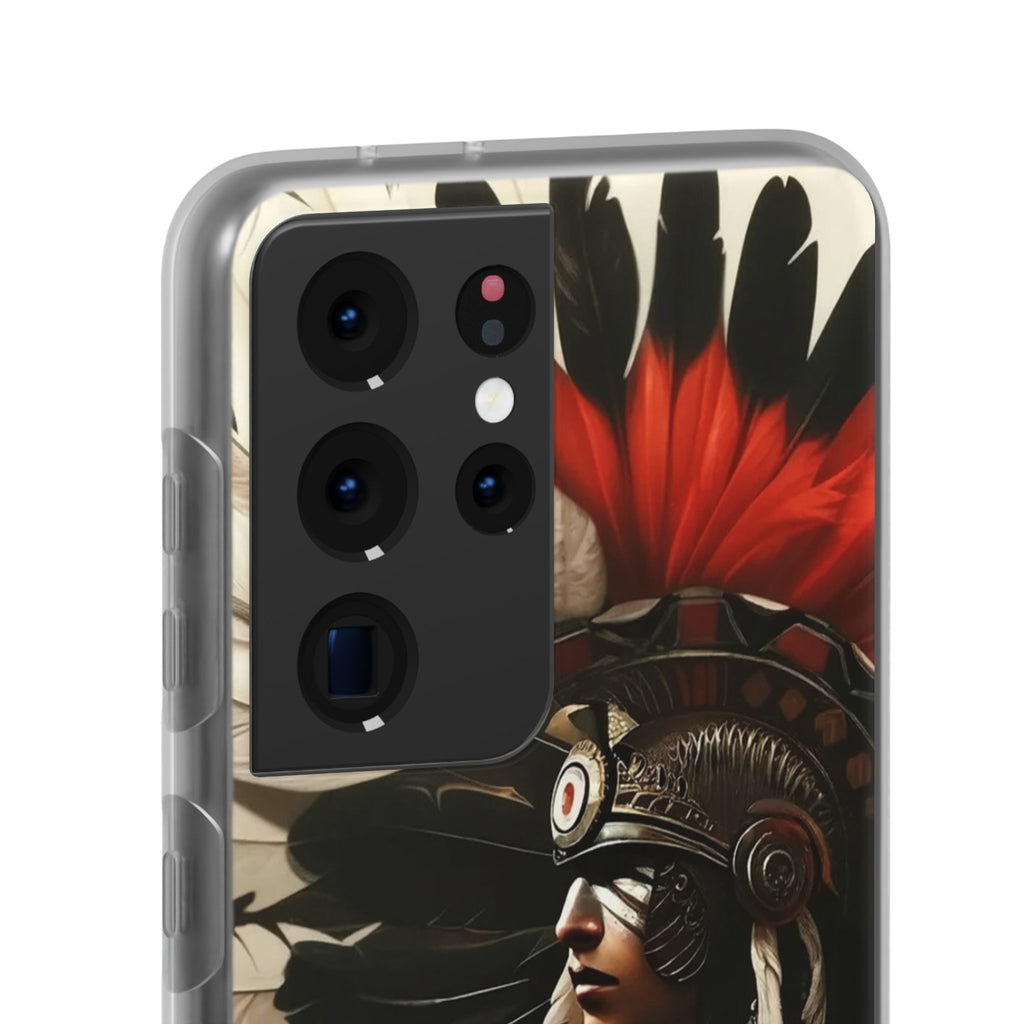 Aztec Fierce Warrior – Flexi Phone Case (iPhone & Samsung • Clear TPU • Made in USA • Personalized Option)
