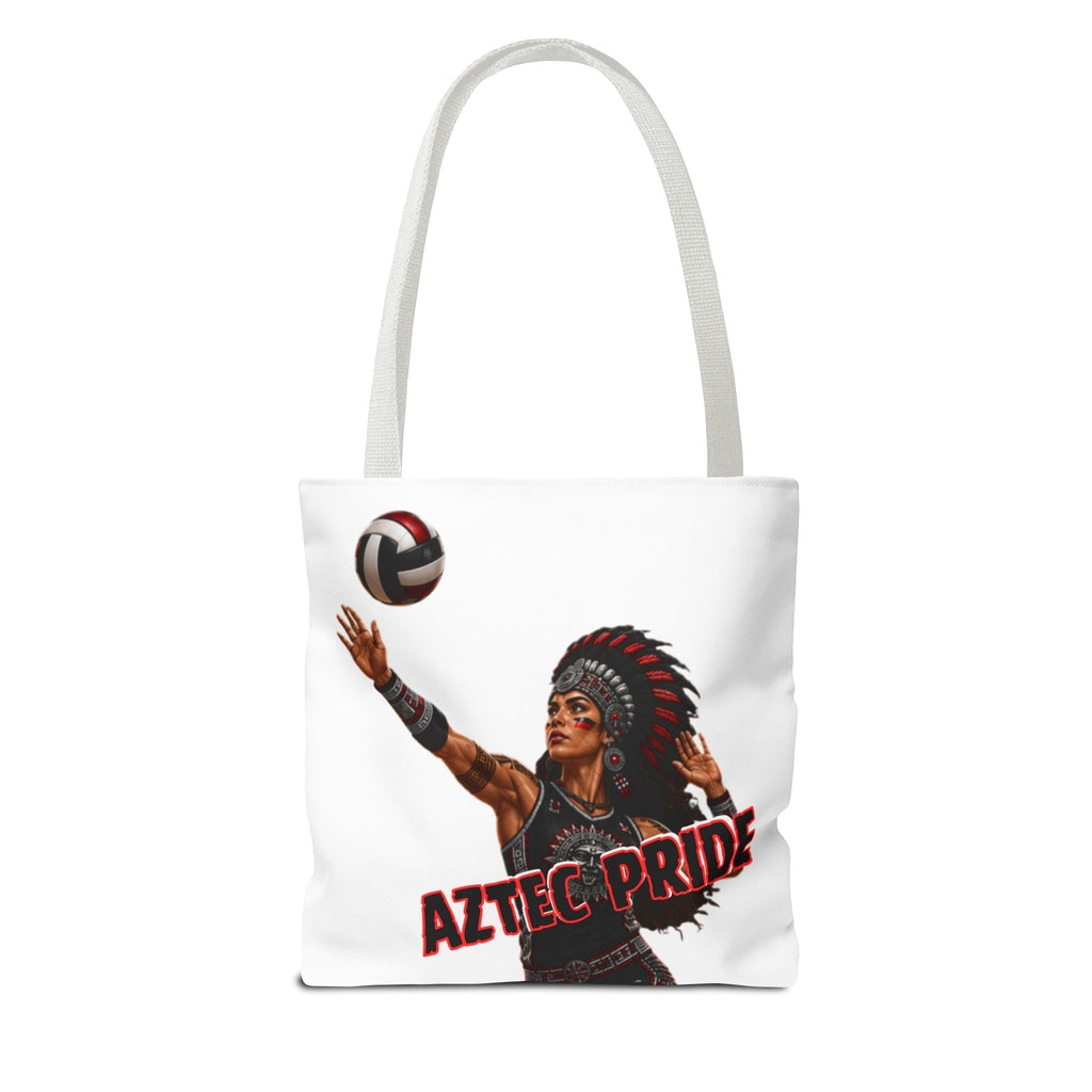 Aztec Volleyball Warrior Tote Bag | Aztec-Inspired AI Art • Made & Shipped in the USA • 🚚 FREE USA Shipping • FREE Personalization