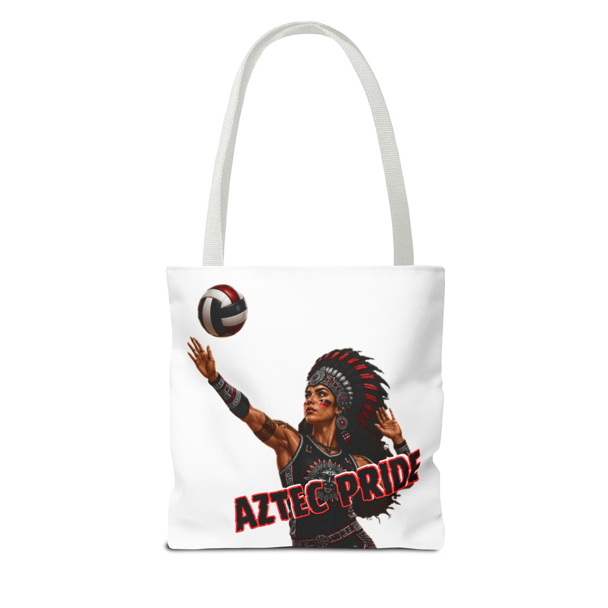 Aztec Volleyball Warrior Tote Bag | Aztec-Inspired AI Art • Made & Shipped in the USA • 🚚 FREE USA Shipping • FREE Personalization