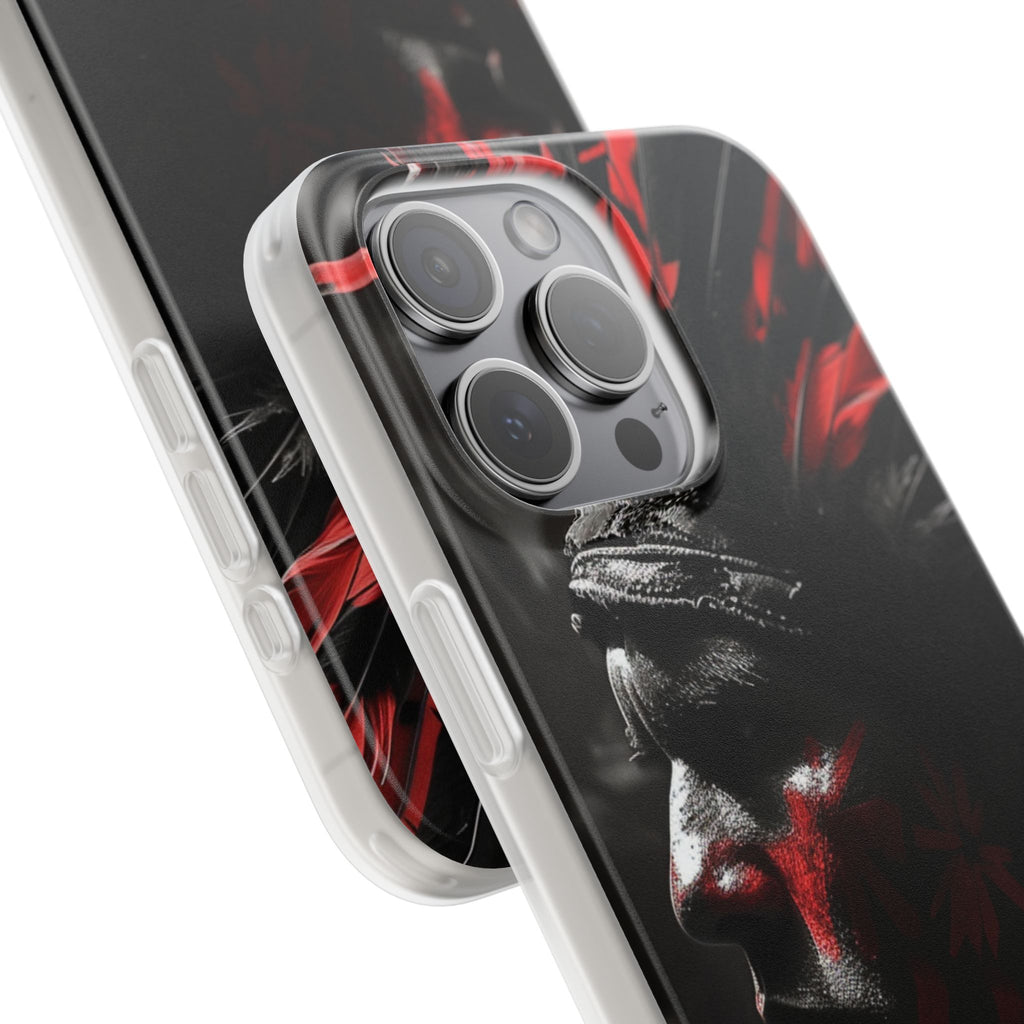 Aztec Jaguar Warrior – Flexi Phone Case (iPhone & Samsung • Clear TPU • Made in USA • Personalized Option)