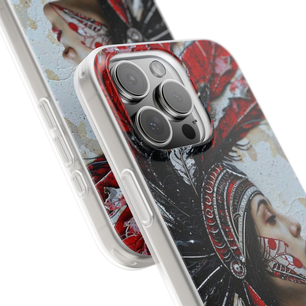 Aztec Silent Goddess – Flexi Phone Case (iPhone & Samsung • Clear TPU • Made in USA • Personalized Option)