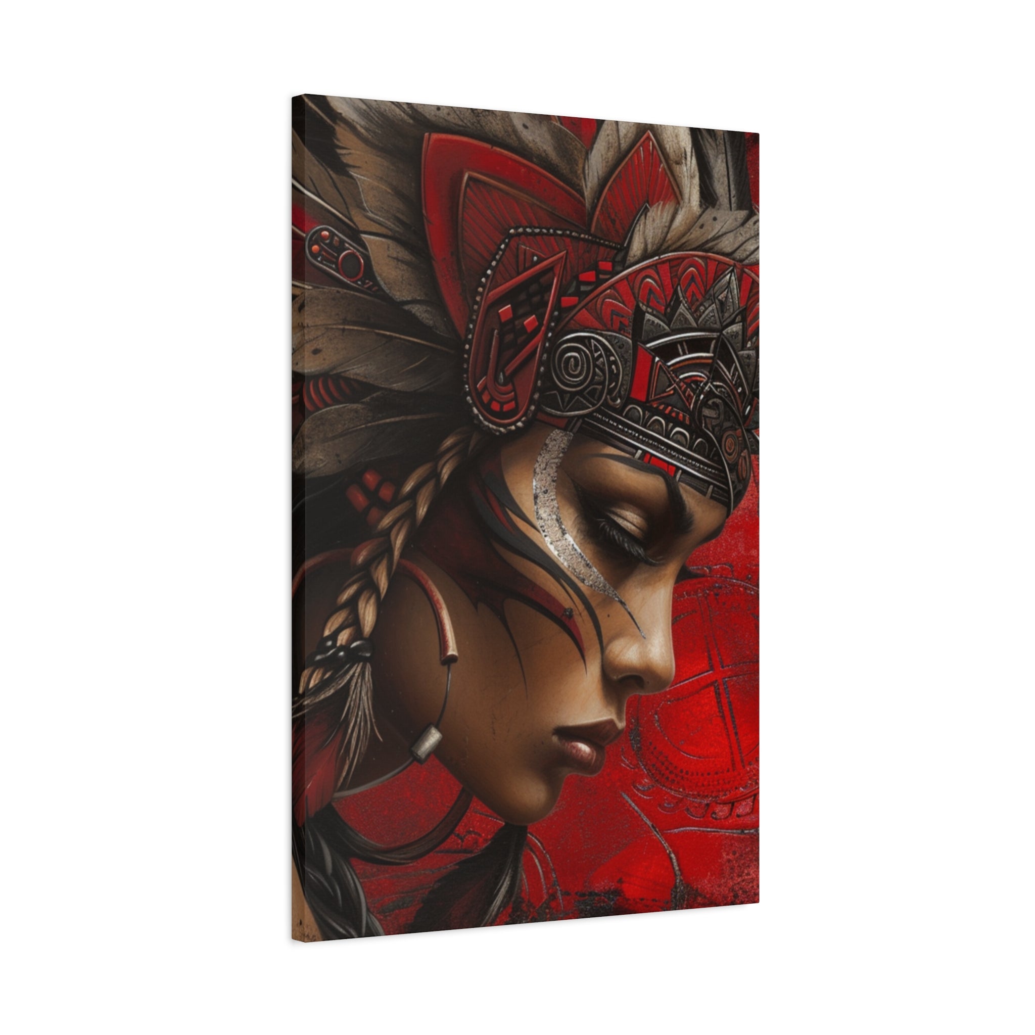 Aztec Sun Goddess – Bold Aztec Wall Art Canvas