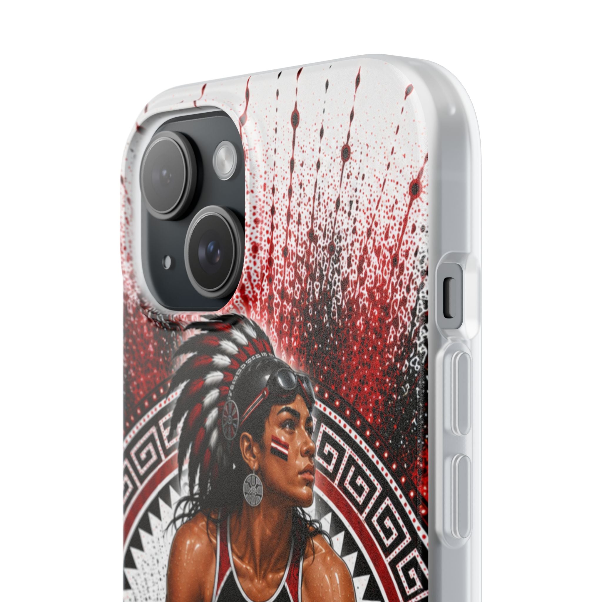 Aztec Swim & Dive Warrior – Flexi Phone Case (iPhone & Samsung • Clear TPU • Made & Shipped in the USA • 🚚 FREE USA Shipping • Personalized Option)