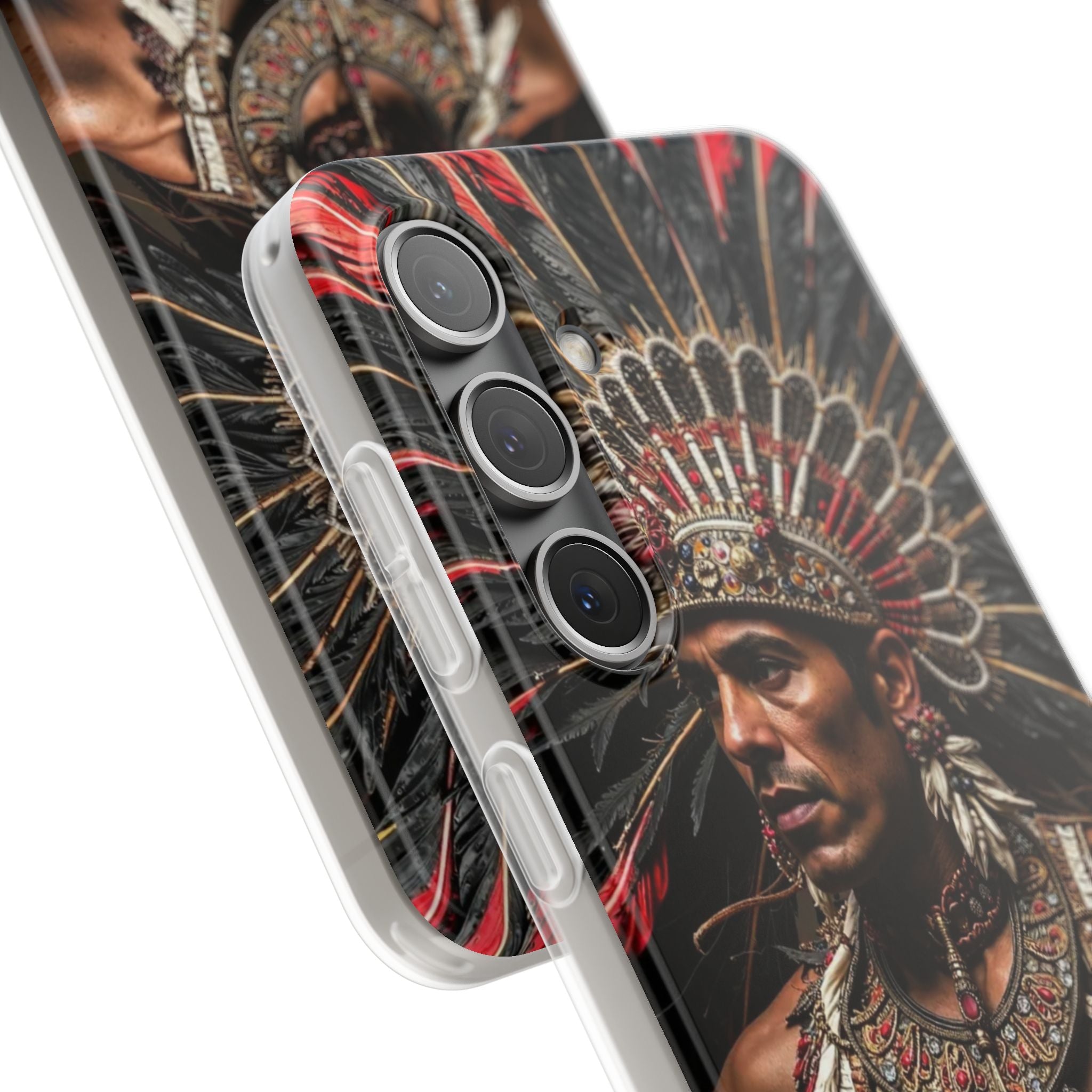 Aztec Sun Guardian – Flexi Phone Case (iPhone & Samsung • Clear TPU • Made in USA • Personalized Option)