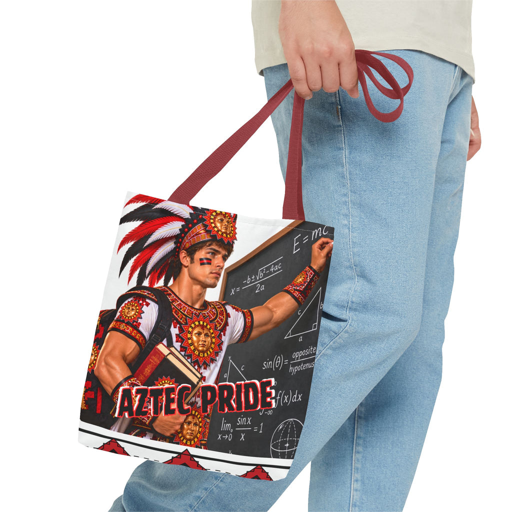 Aztec Mathematician Warrior Tote Bag | Aztec-Inspired AI Art • Made & Shipped in the USA • 🚚 FREE USA Shipping • FREE Personalization