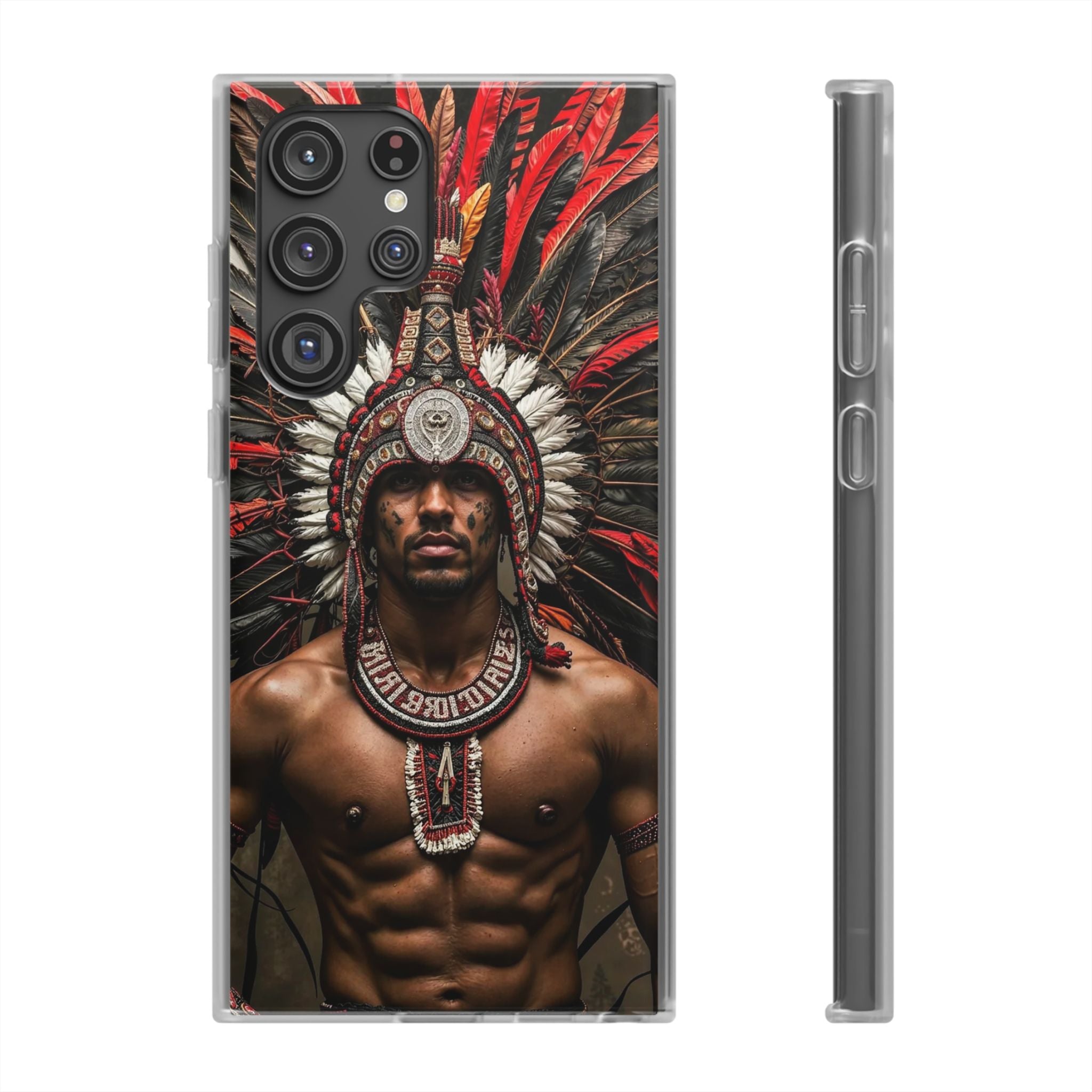 Aztec Warrior Eagle – Flexi Phone Case (iPhone & Samsung • Clear TPU • Made in USA • Personalized Option)