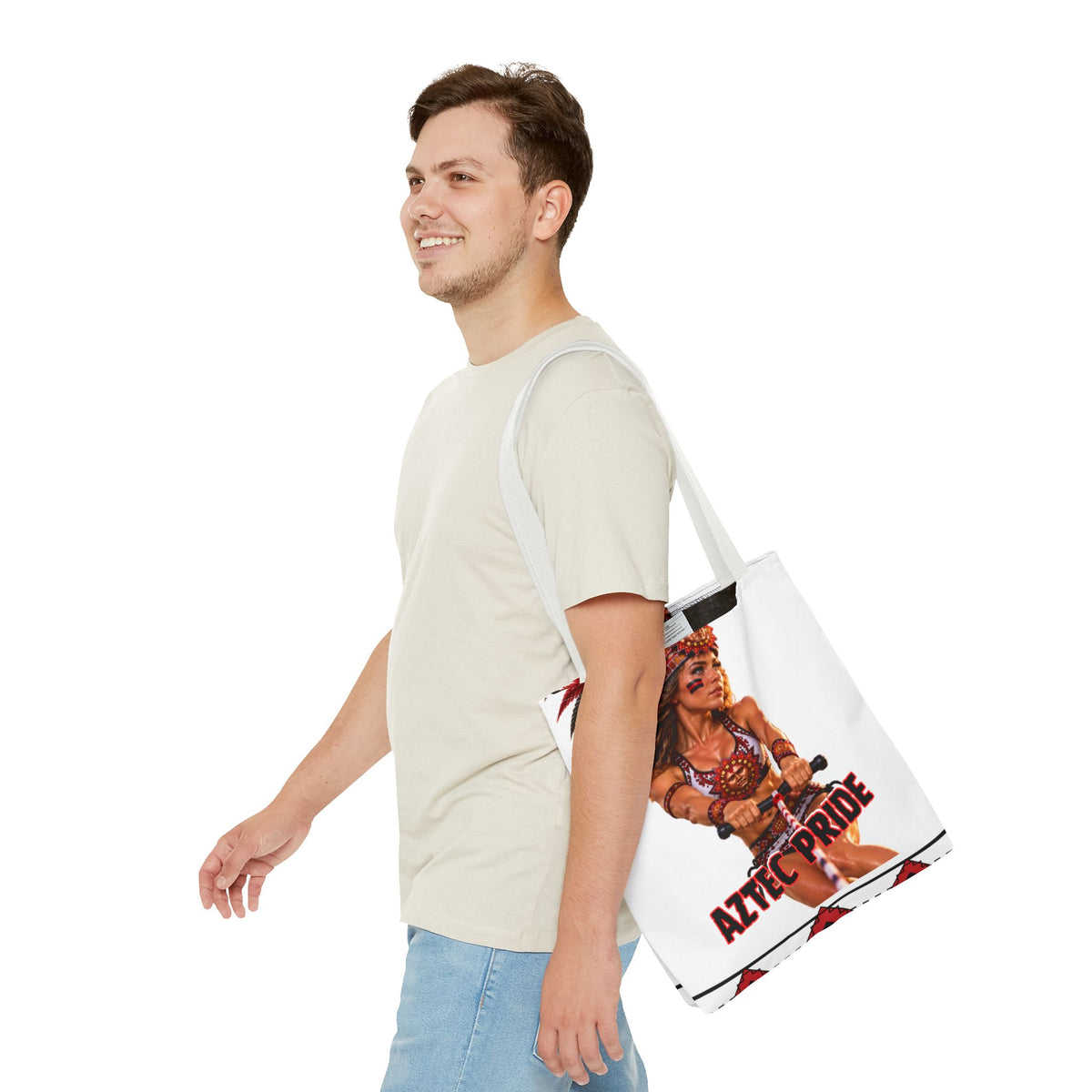Aztec Waterski Wakeboard Female Warrior Tote Bag | Aztec-Inspired AI Art • Made & Shipped in the USA • 🚚 FREE USA Shipping • FREE Personalization