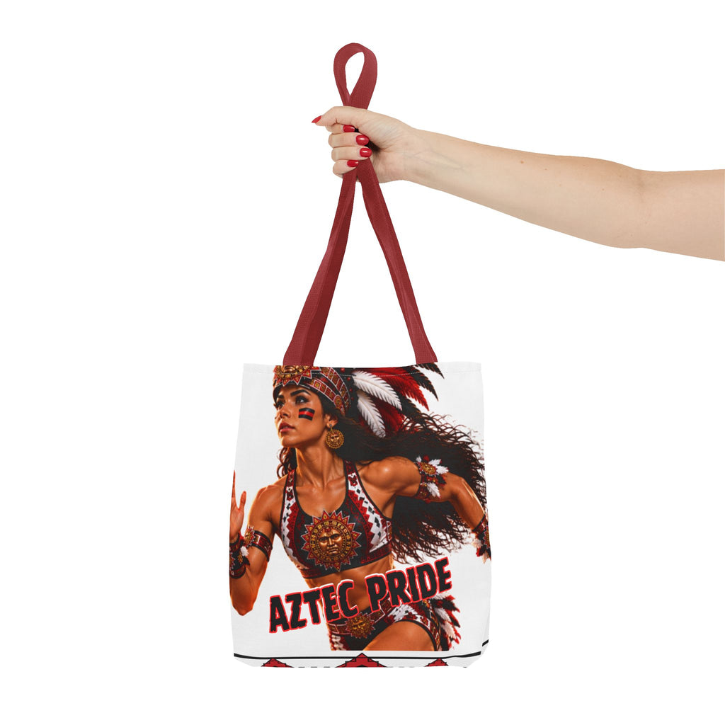 Aztec Track Female Warrior Tote Bag | Aztec-Inspired AI Art • Made & Shipped in the USA • 🚚 FREE USA Shipping • FREE Personalization