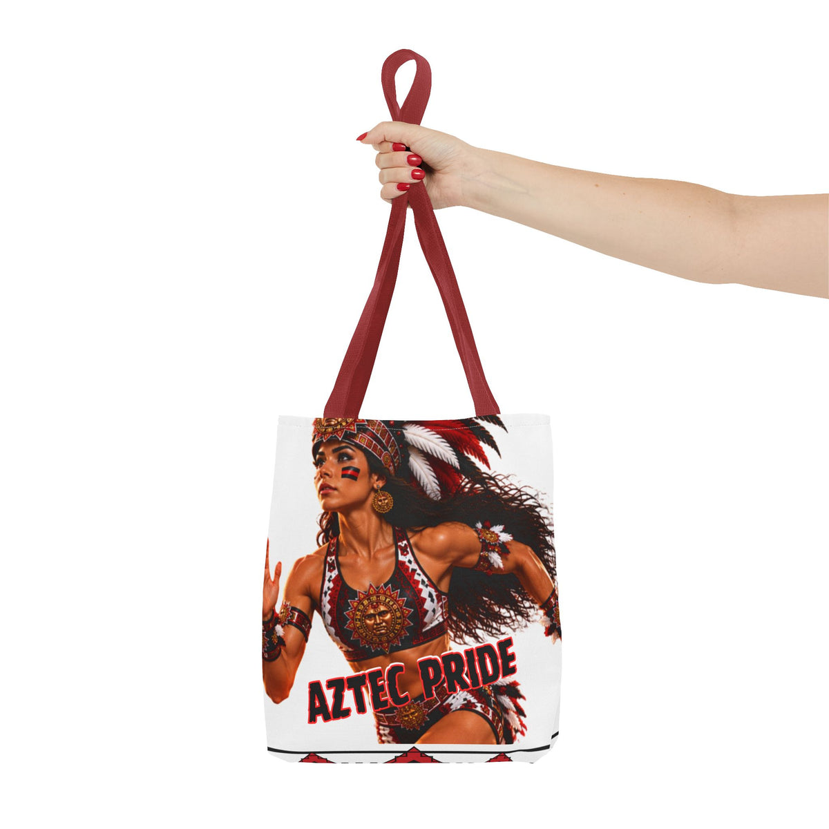 Aztec Track Female Warrior Tote Bag | Aztec-Inspired AI Art • Made & Shipped in the USA • 🚚 FREE USA Shipping • FREE Personalization