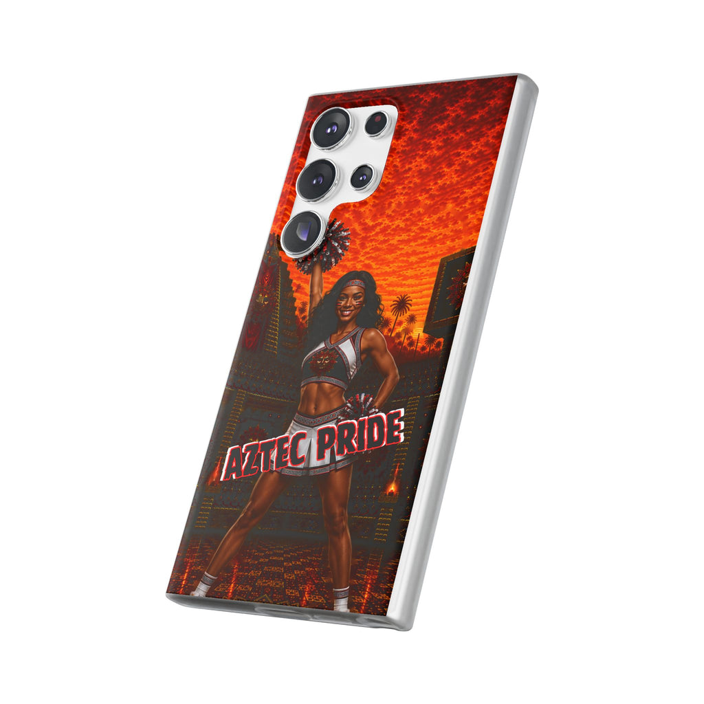 Aztec Cheerleader Warrior – Flexi Phone Case (iPhone & Samsung • Clear TPU • Made & Shipped in the USA • 🚚 FREE USA Shipping • Personalized Option)