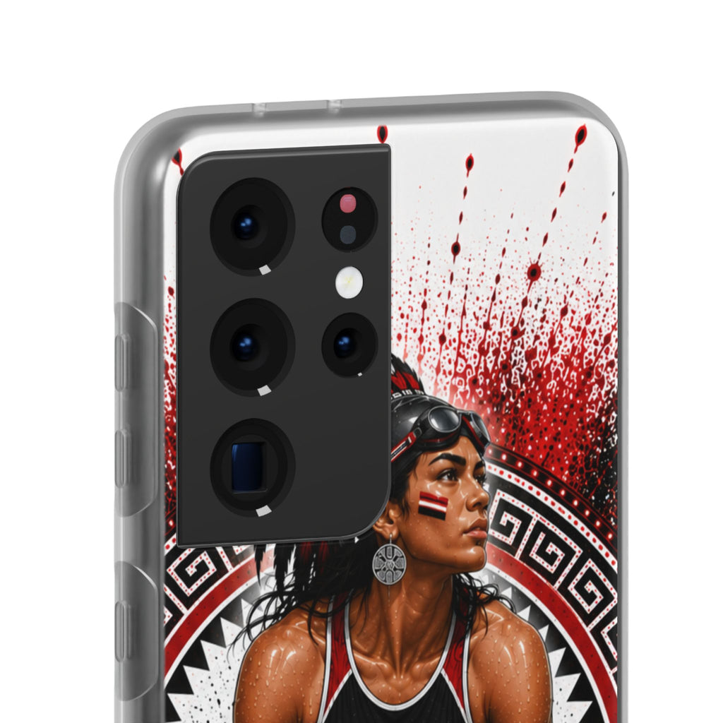 Aztec Swim & Dive Warrior – Flexi Phone Case (iPhone & Samsung • Clear TPU • Made & Shipped in the USA • 🚚 FREE USA Shipping • Personalized Option)