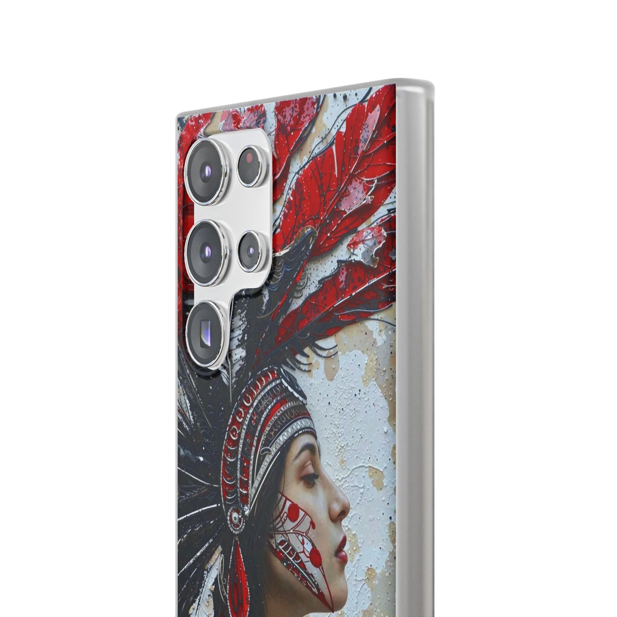 Aztec Silent Goddess – Flexi Phone Case (iPhone & Samsung • Clear TPU • Made in USA • Personalized Option)