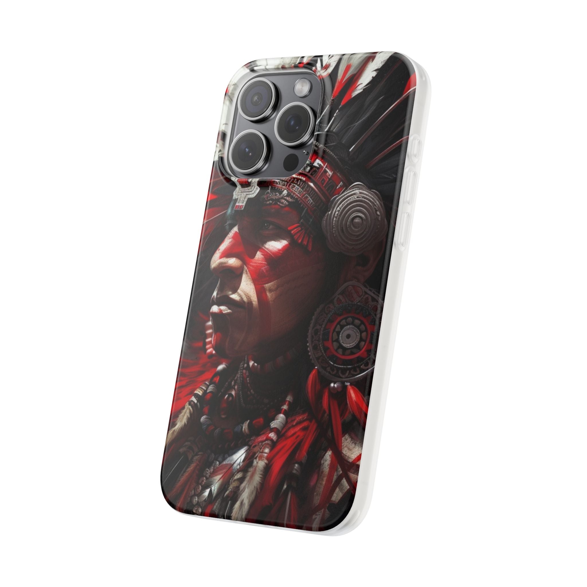 Aztec Loyal Warrior – Flexi Phone Case (iPhone & Samsung • Clear TPU • Made in USA • Personalized Option)