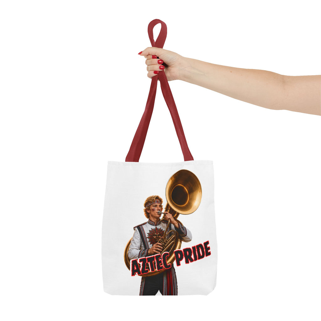 Aztec Band Warrior Tote Bag | Aztec-Inspired AI Art • Made & Shipped in the USA • 🚚 FREE USA Shipping • FREE Personalization