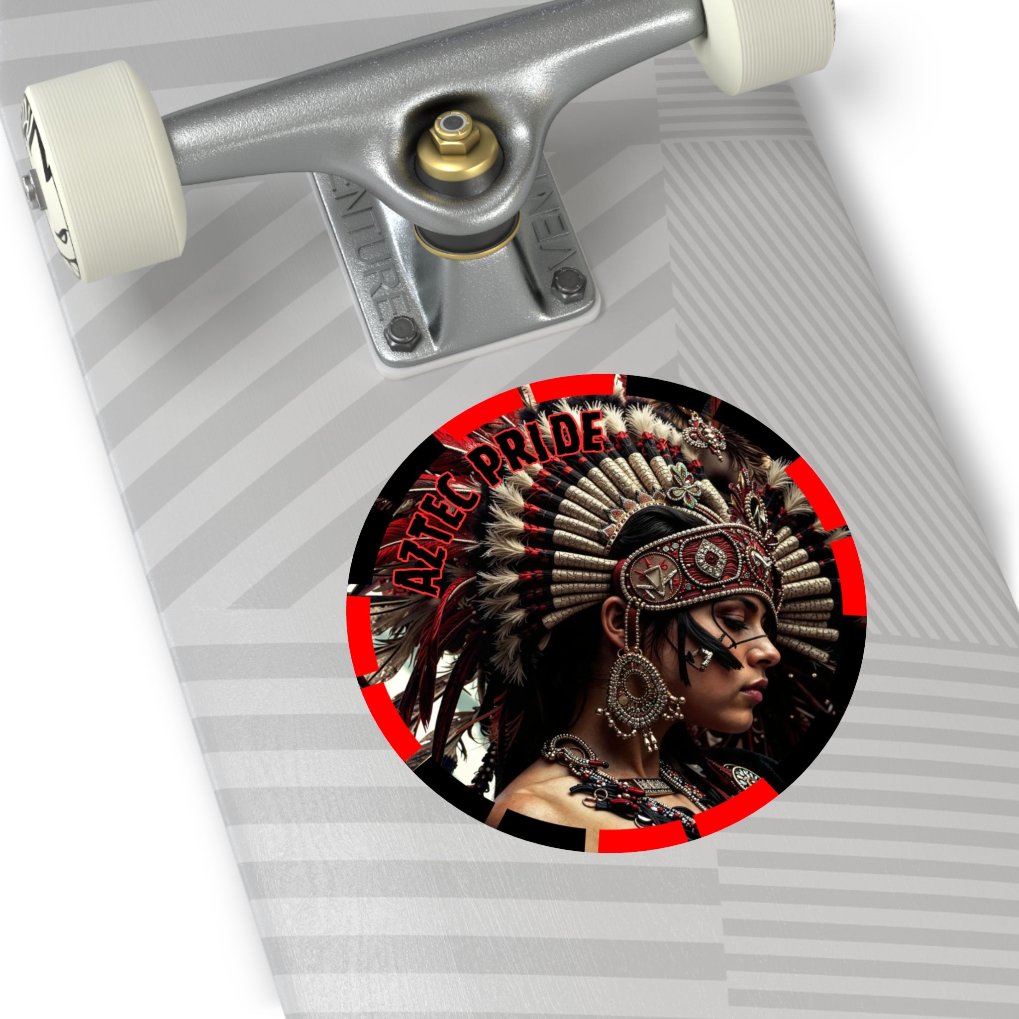 Aztec Goddess Spirit Round Vinyl Sticker – Waterproof Matte Decal (2”–6”)