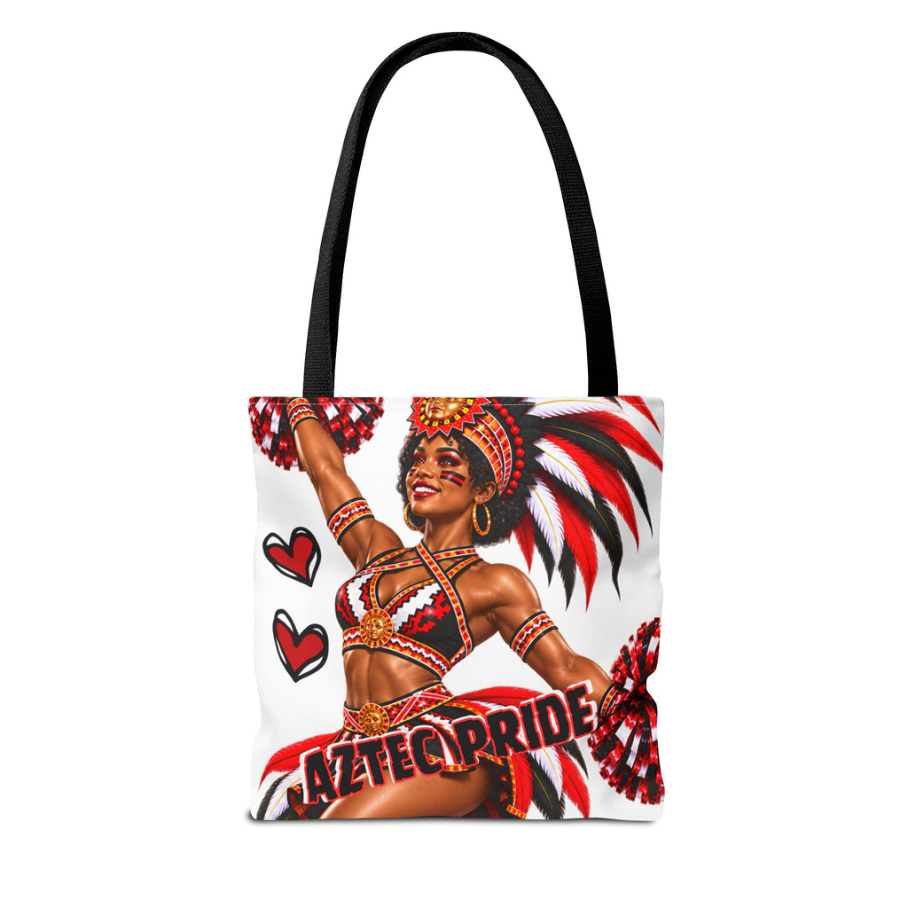 Aztec Cheerleader Warrior Tote Bag | Aztec-Inspired AI Art • Made & Shipped in the USA • 🚚 FREE USA Shipping • FREE Personalization