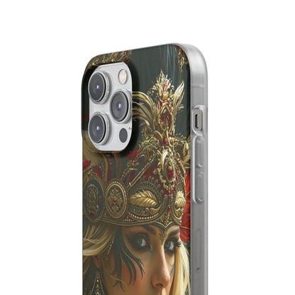 Aztec Fireheart Queen – Flexi Phone Case (iPhone & Samsung • Clear TPU • Made in USA • Personalized Option)