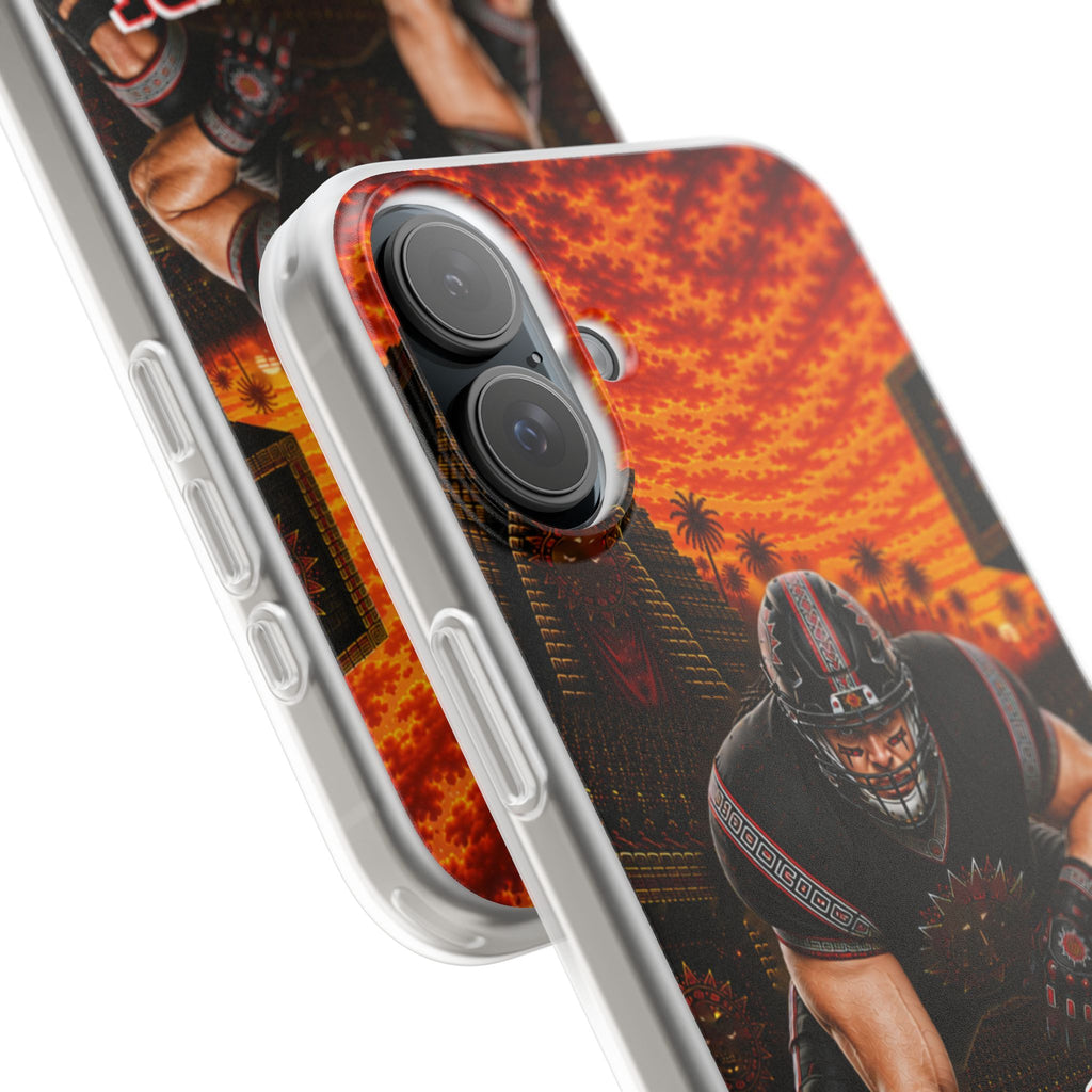 Aztec Football Warrior – Flexi Phone Case (iPhone & Samsung • Clear TPU • Made & Shipped in the USA • 🚚 FREE USA Shipping • Personalized Option)