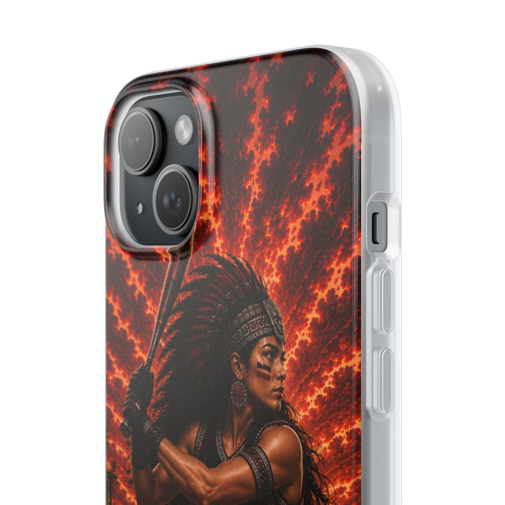 Aztec Softball Warrior – Flexi Phone Case (iPhone & Samsung • Clear TPU • Made & Shipped in the USA • 🚚 FREE USA Shipping • Personalized Option)