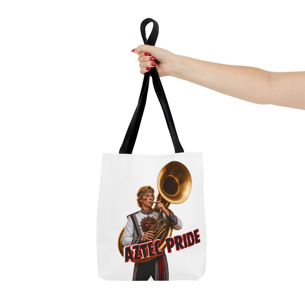 Aztec Band Warrior Tote Bag | Aztec-Inspired AI Art • Made & Shipped in the USA • 🚚 FREE USA Shipping • FREE Personalization