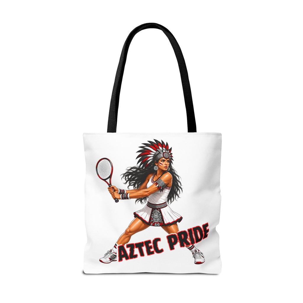 Aztec Tennis Female Warrior Tote Bag | Aztec-Inspired AI Art • Made & Shipped in the USA • 🚚 FREE USA Shipping • FREE Personalization