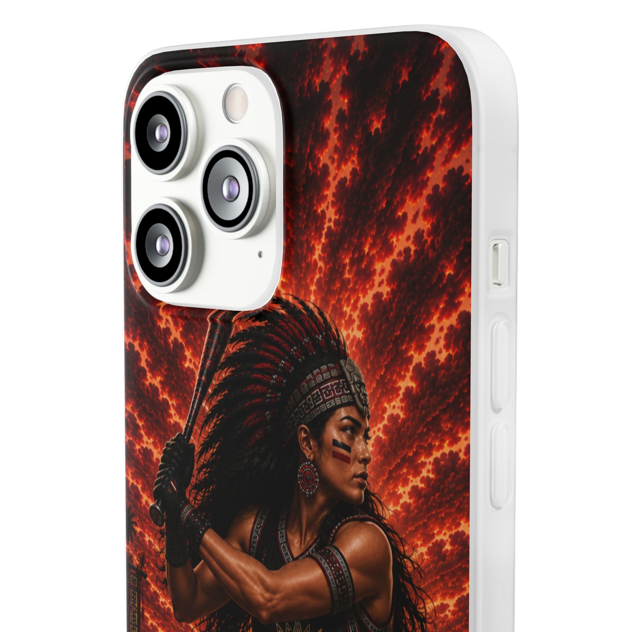 Aztec Softball Warrior – Flexi Phone Case (iPhone & Samsung • Clear TPU • Made & Shipped in the USA • 🚚 FREE USA Shipping • Personalized Option)
