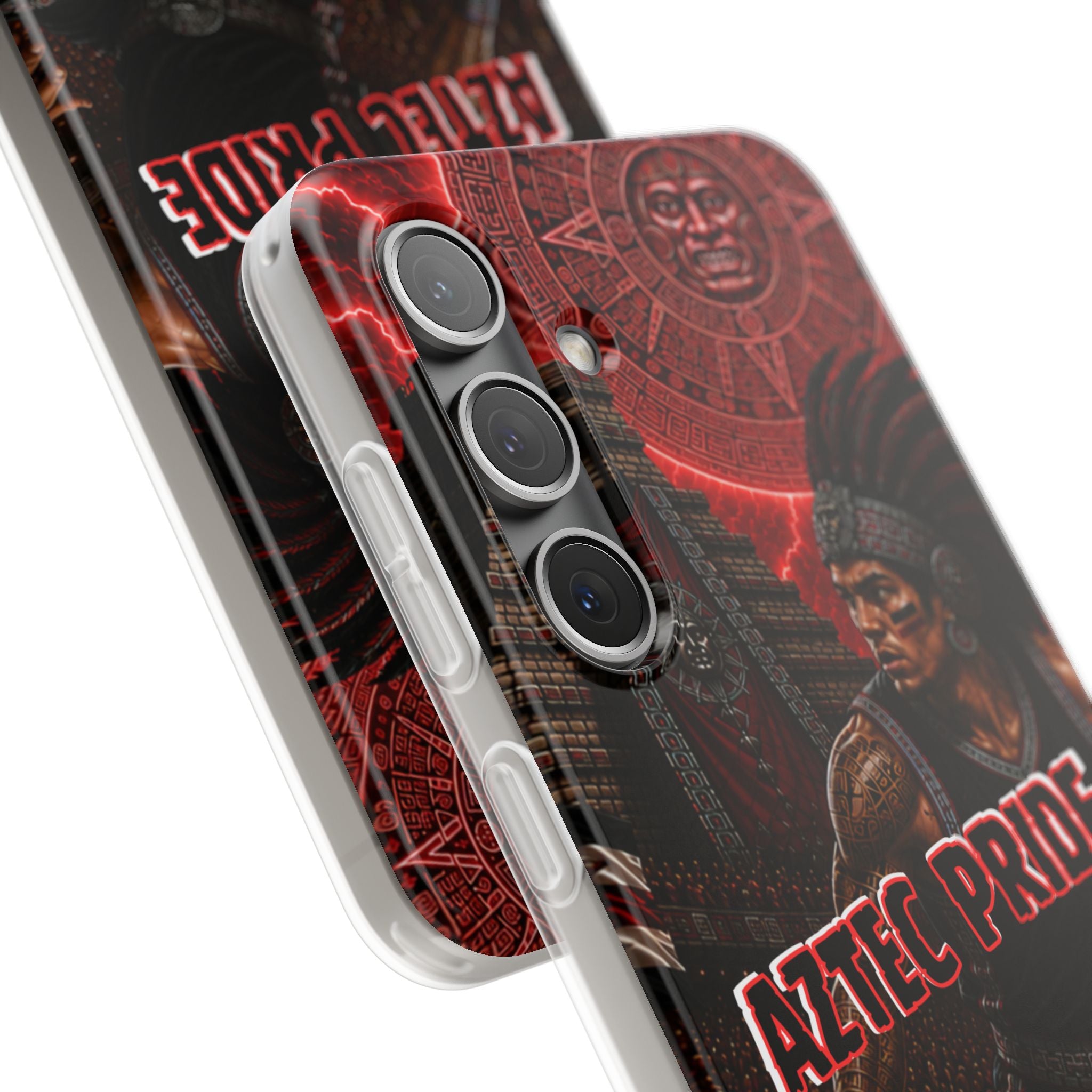 Aztec Basketall Warrior – Flexi Phone Case (iPhone & Samsung • Clear TPU • Made & Shipped in the USA • 🚚 FREE USA Shipping • Personalized Option)