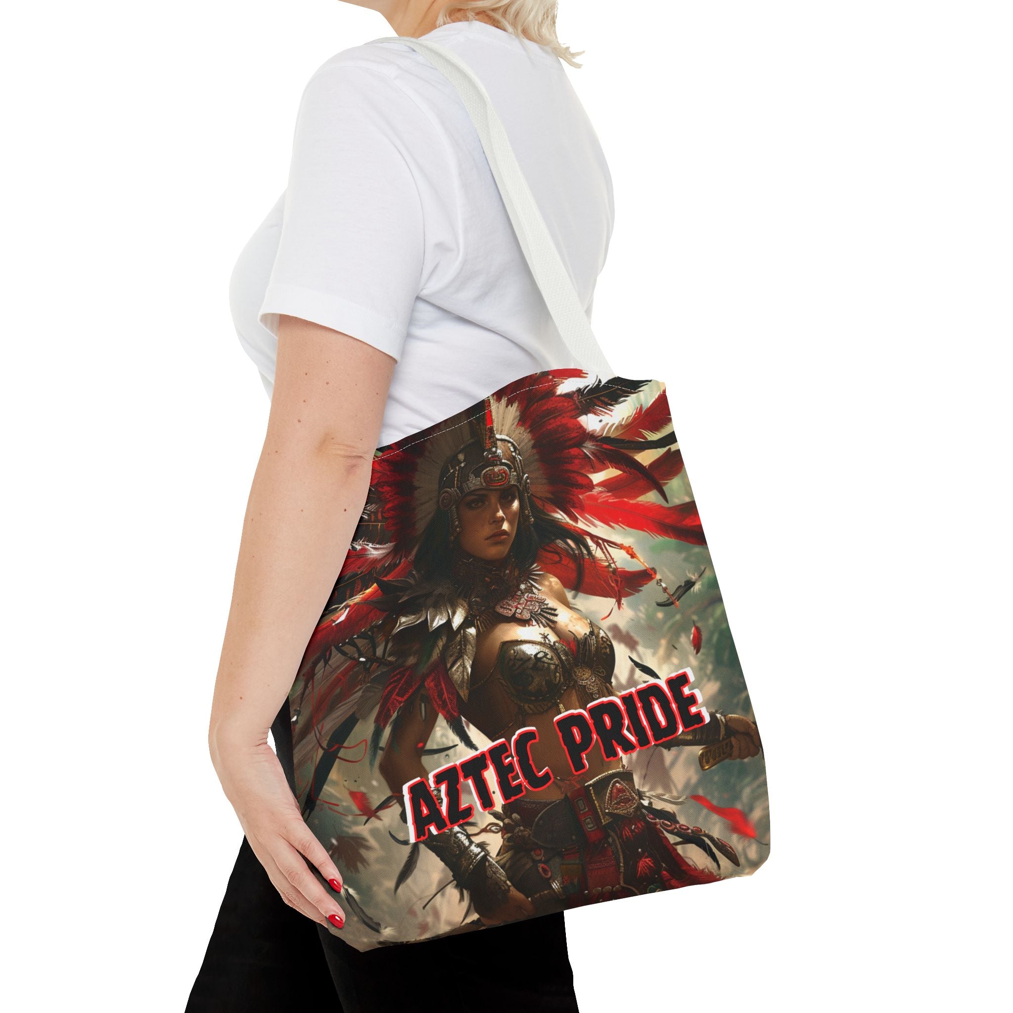 Aztec Blood Feather Goddess Tote Bag – Aztec-Inspired Reusable Shopping Bag | GringoArte
