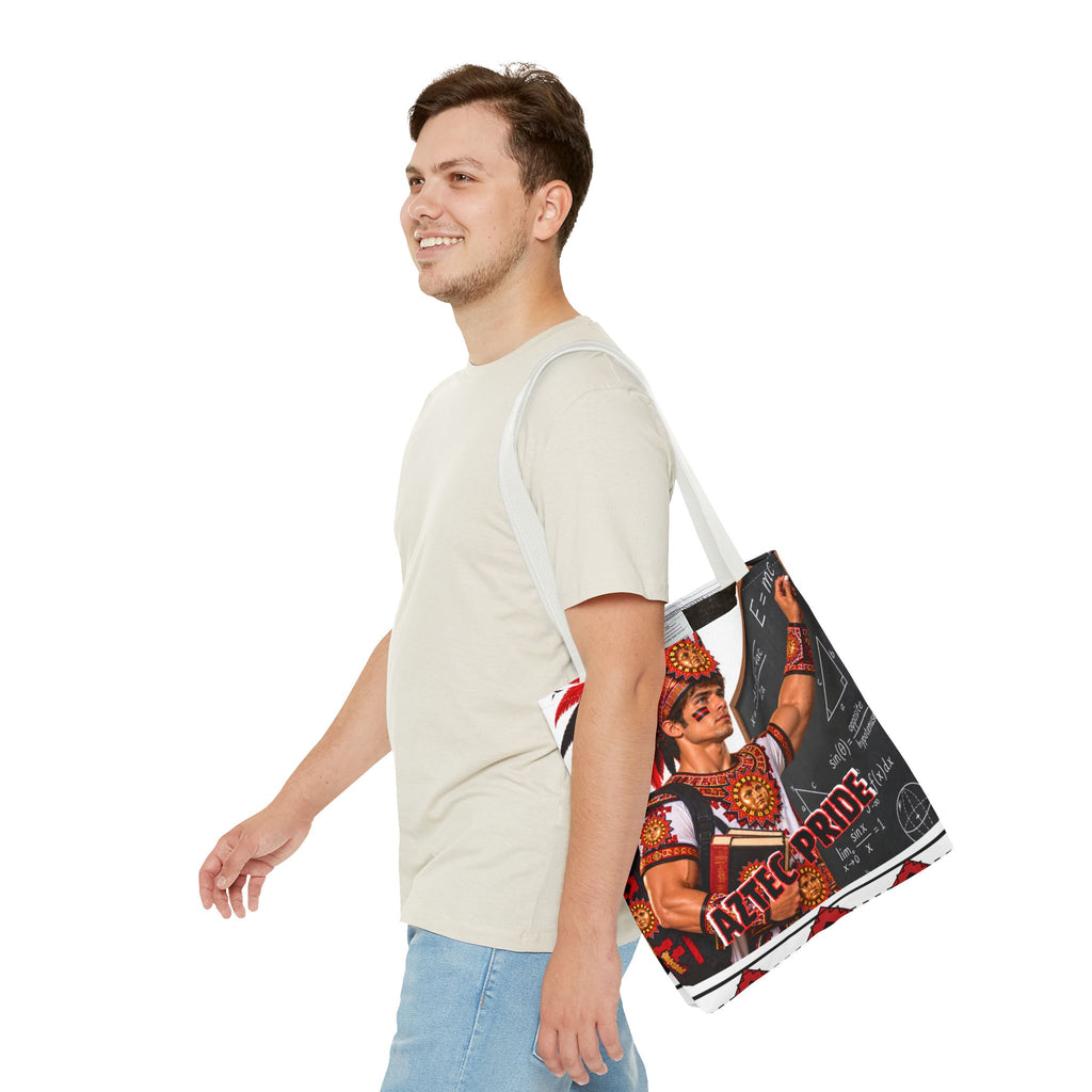 Aztec Mathematician Warrior Tote Bag | Aztec-Inspired AI Art • Made & Shipped in the USA • 🚚 FREE USA Shipping • FREE Personalization