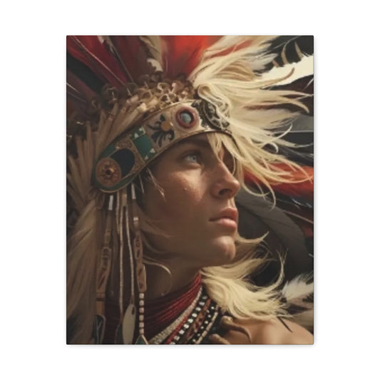 Aztec Sky Prince – Bold Aztec Wall Art Canvas