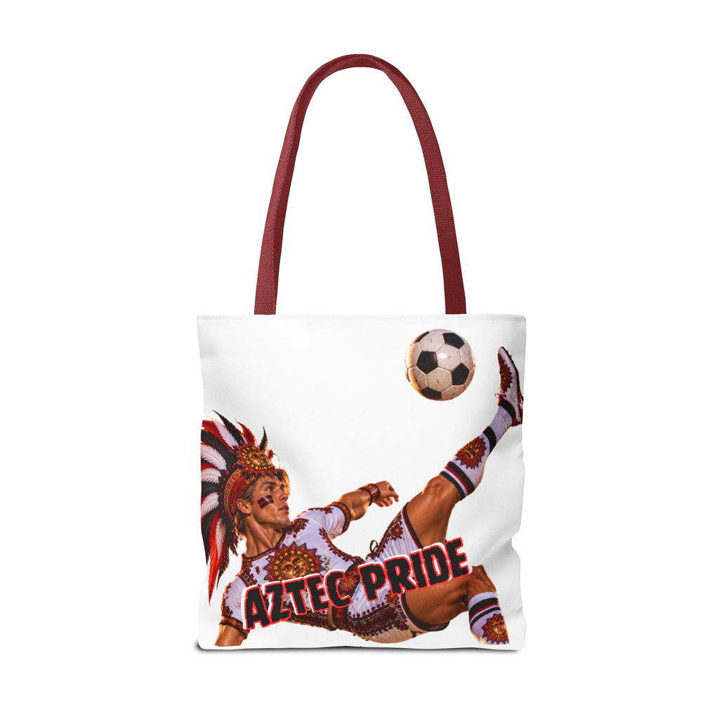 Aztec Soccer Warrior Tote Bag | Aztec-Inspired AI Art • Made & Shipped in the USA • 🚚 FREE USA Shipping • FREE Personalization