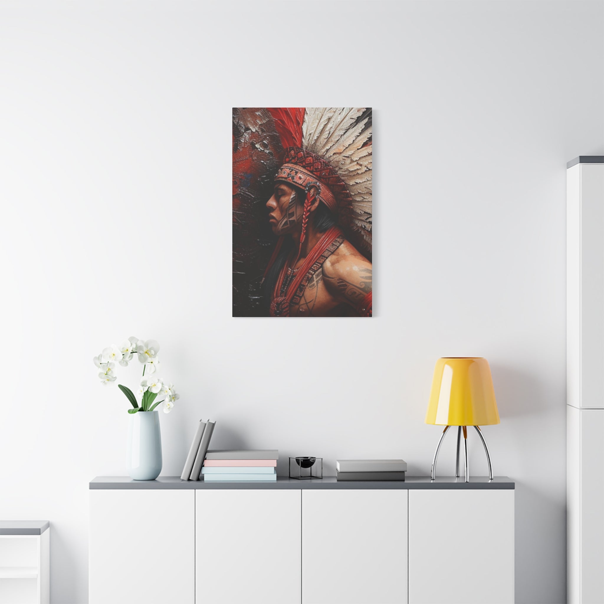 Aztec Noble Warrior – Bold Aztec Wall Art Canvas