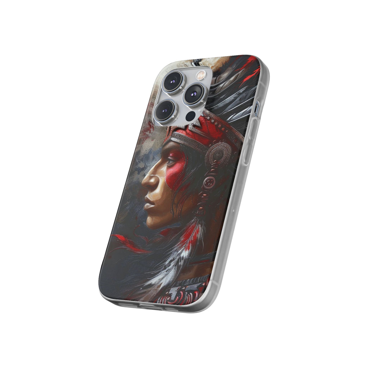 Aztec Silent Warrior – Flexi Phone Case (iPhone & Samsung • Clear TPU • Made in USA • Personalized Option)