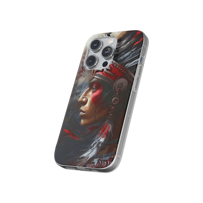Aztec Silent Warrior – Flexi Phone Case (iPhone & Samsung • Clear TPU • Made in USA • Personalized Option)