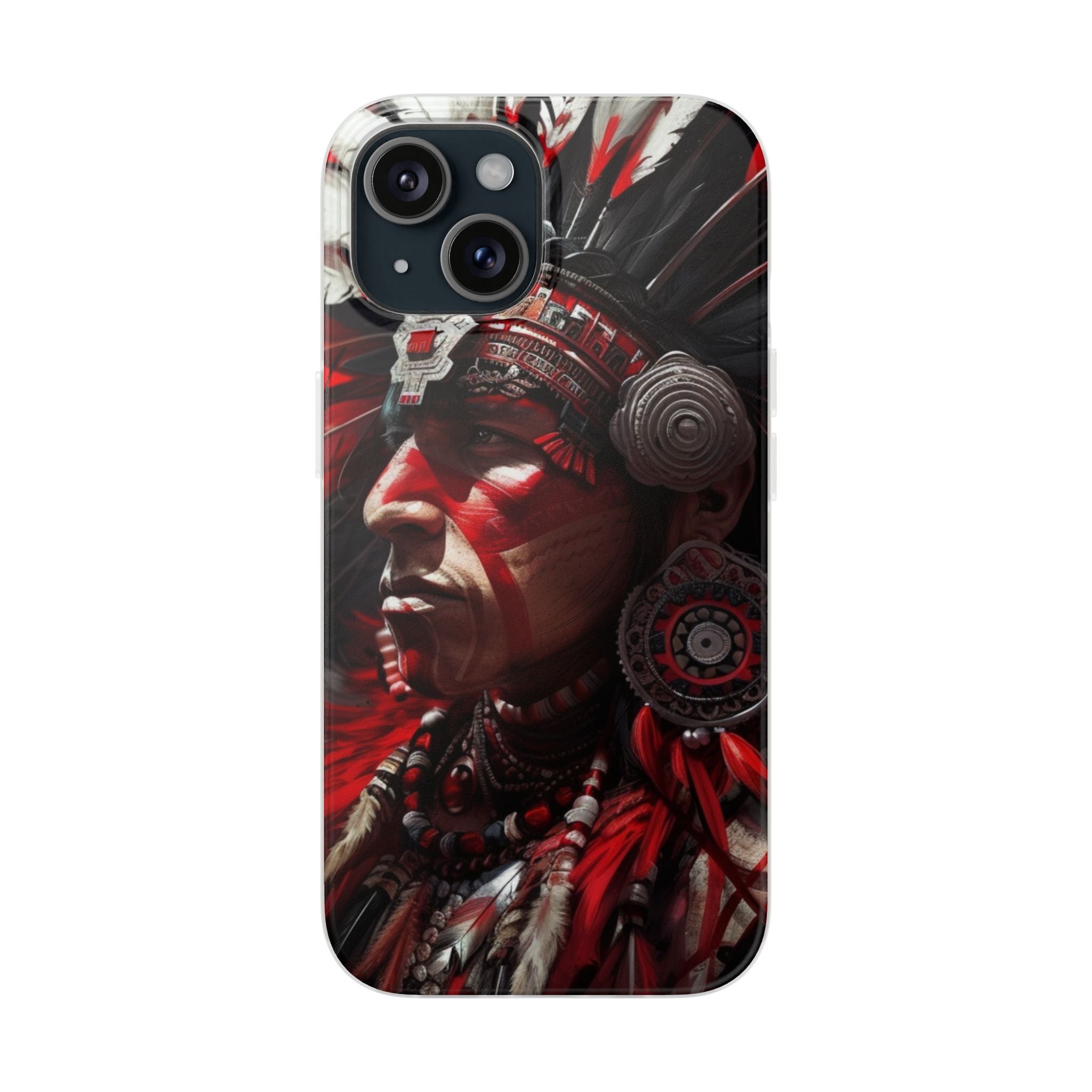 Aztec Loyal Warrior – Flexi Phone Case (iPhone & Samsung • Clear TPU • Made in USA • Personalized Option)