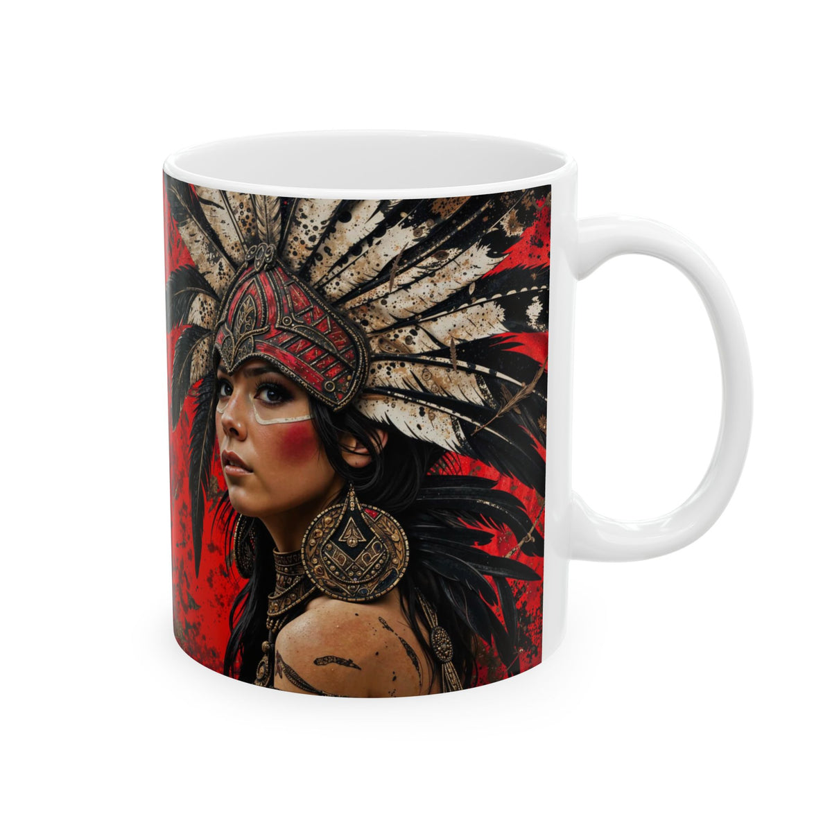 Aztec Moon Goddess – Ceramic Mug (11oz, 15oz • Dishwasher & Microwave Safe • Made in USA • Personalized Option)