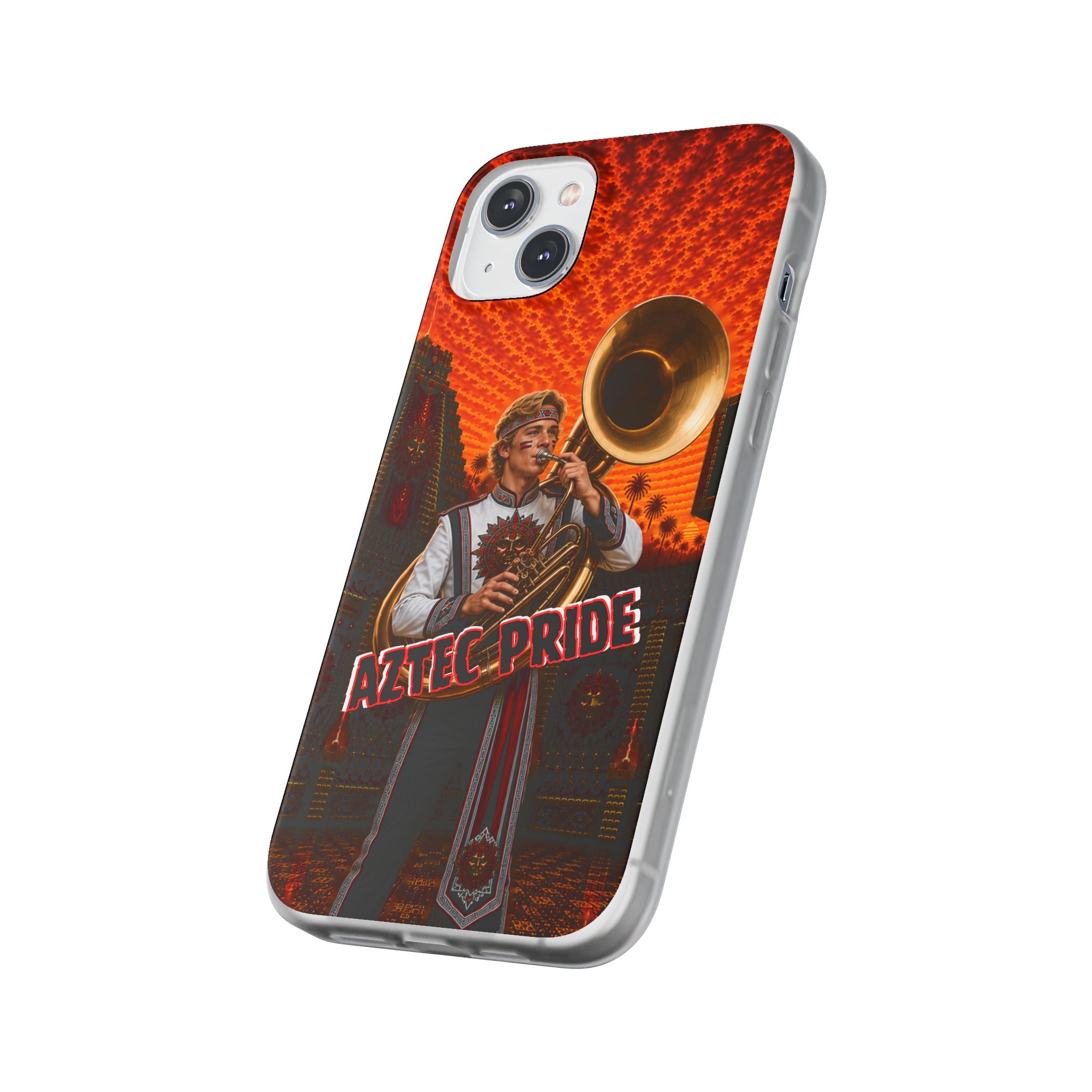 Aztec Band Warrior – Flexi Phone Case (iPhone & Samsung • Clear TPU • Made & Shipped in the USA • 🚚 FREE USA Shipping • Personalized Option)