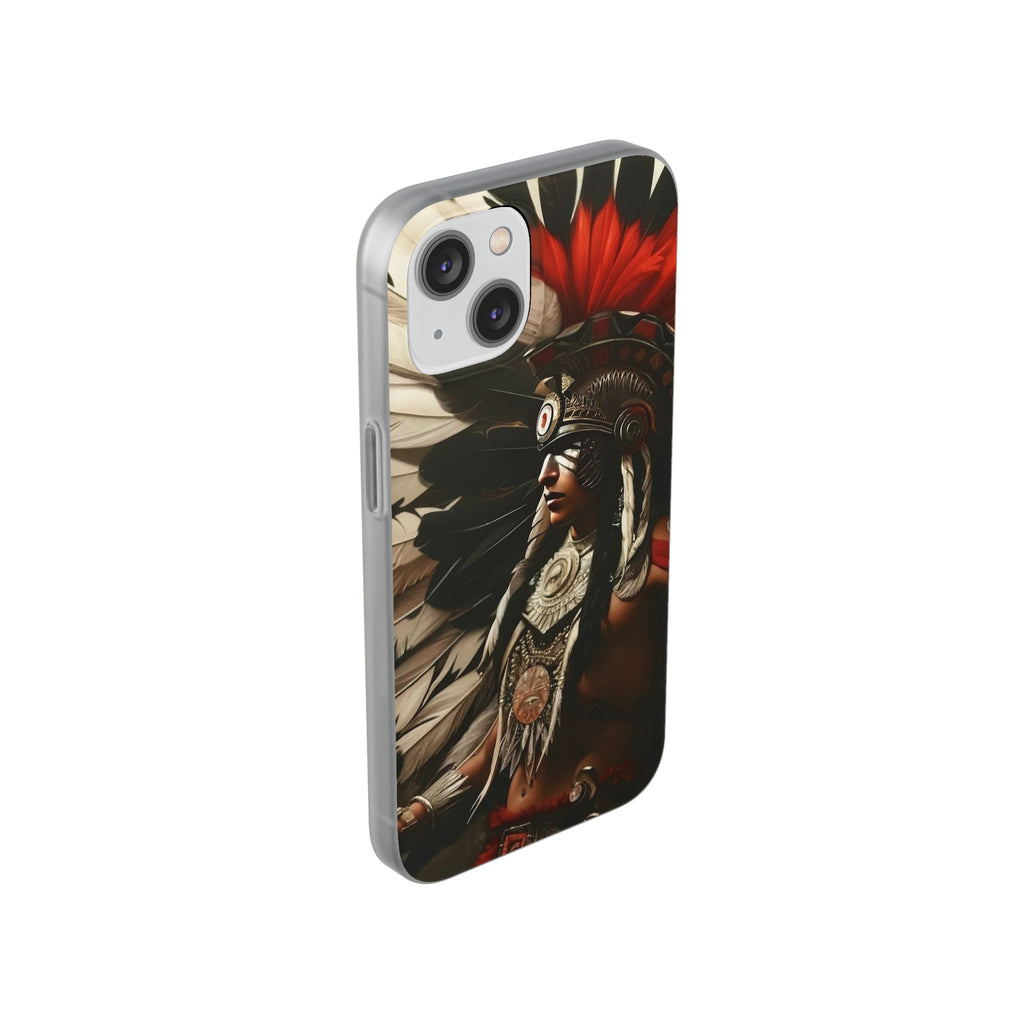 Aztec Fierce Warrior – Flexi Phone Case (iPhone & Samsung • Clear TPU • Made in USA • Personalized Option)